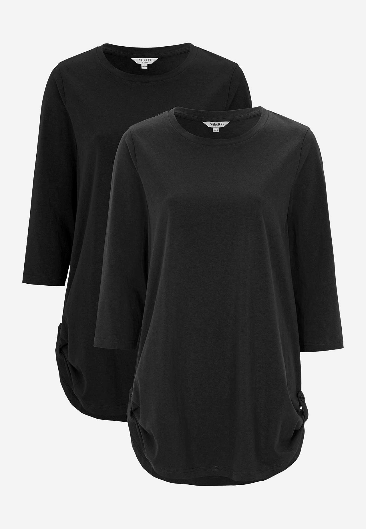 Jersey tuniek met 3/4 mouw Set van 2