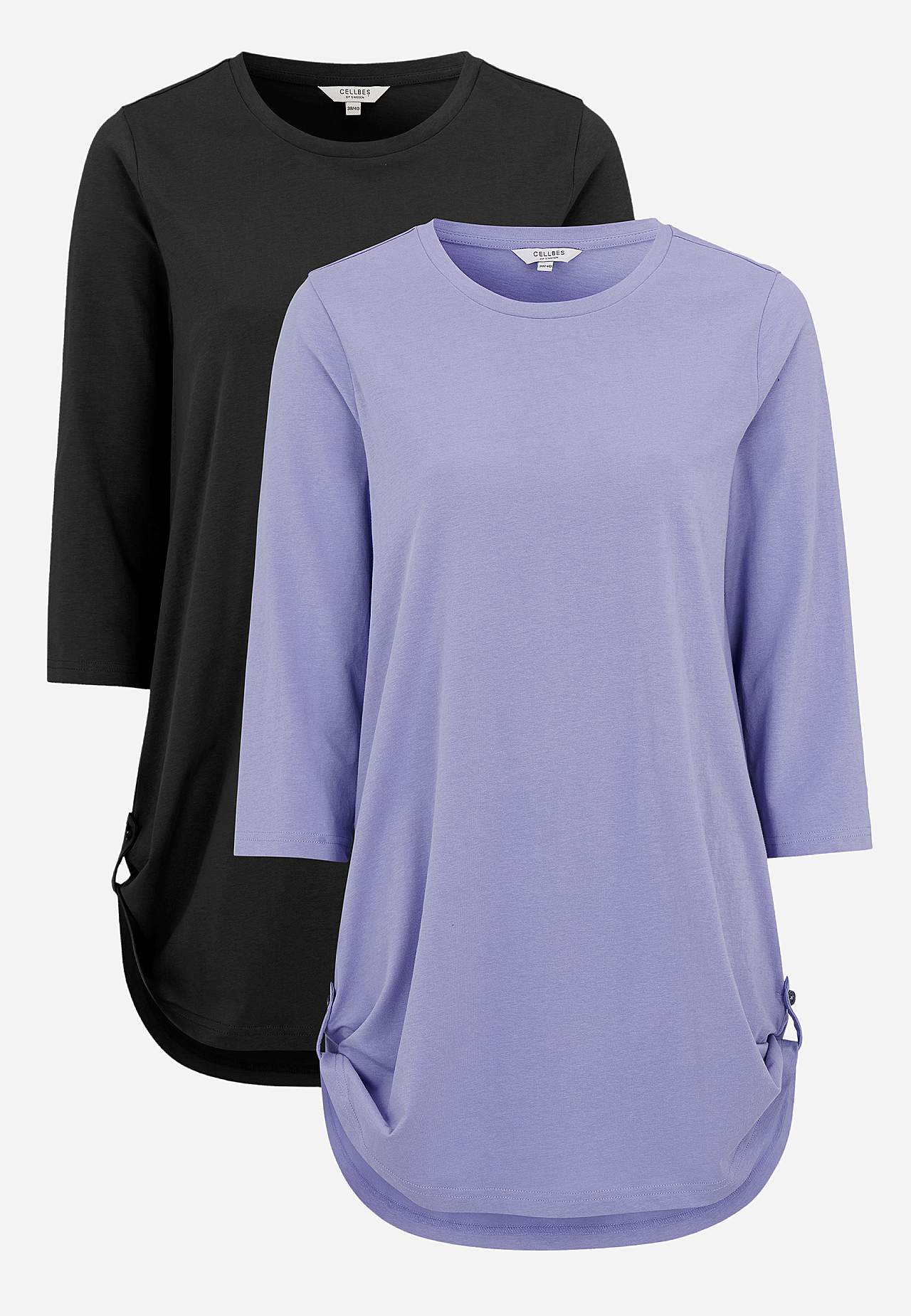 Jersey tuniek met 3/4 mouw Set van 2