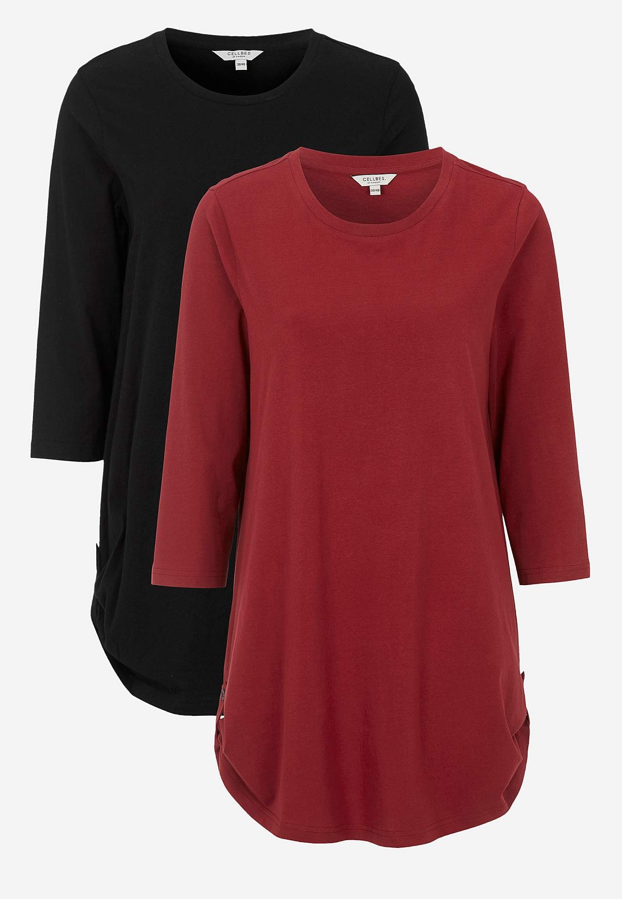 Jersey tuniek met 3/4 mouw Set van 2