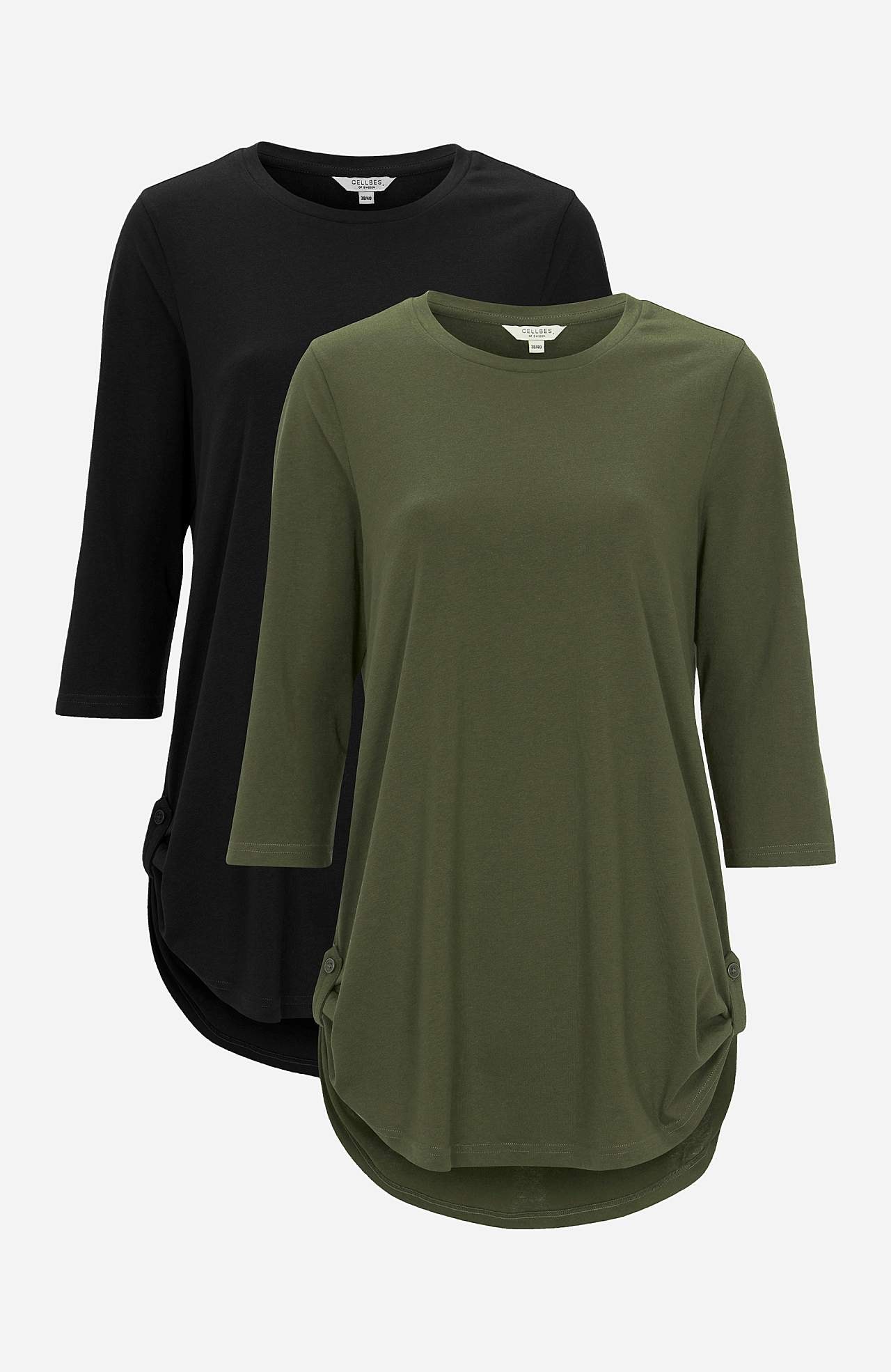 Jersey tuniek met 3/4 mouw Set van 2