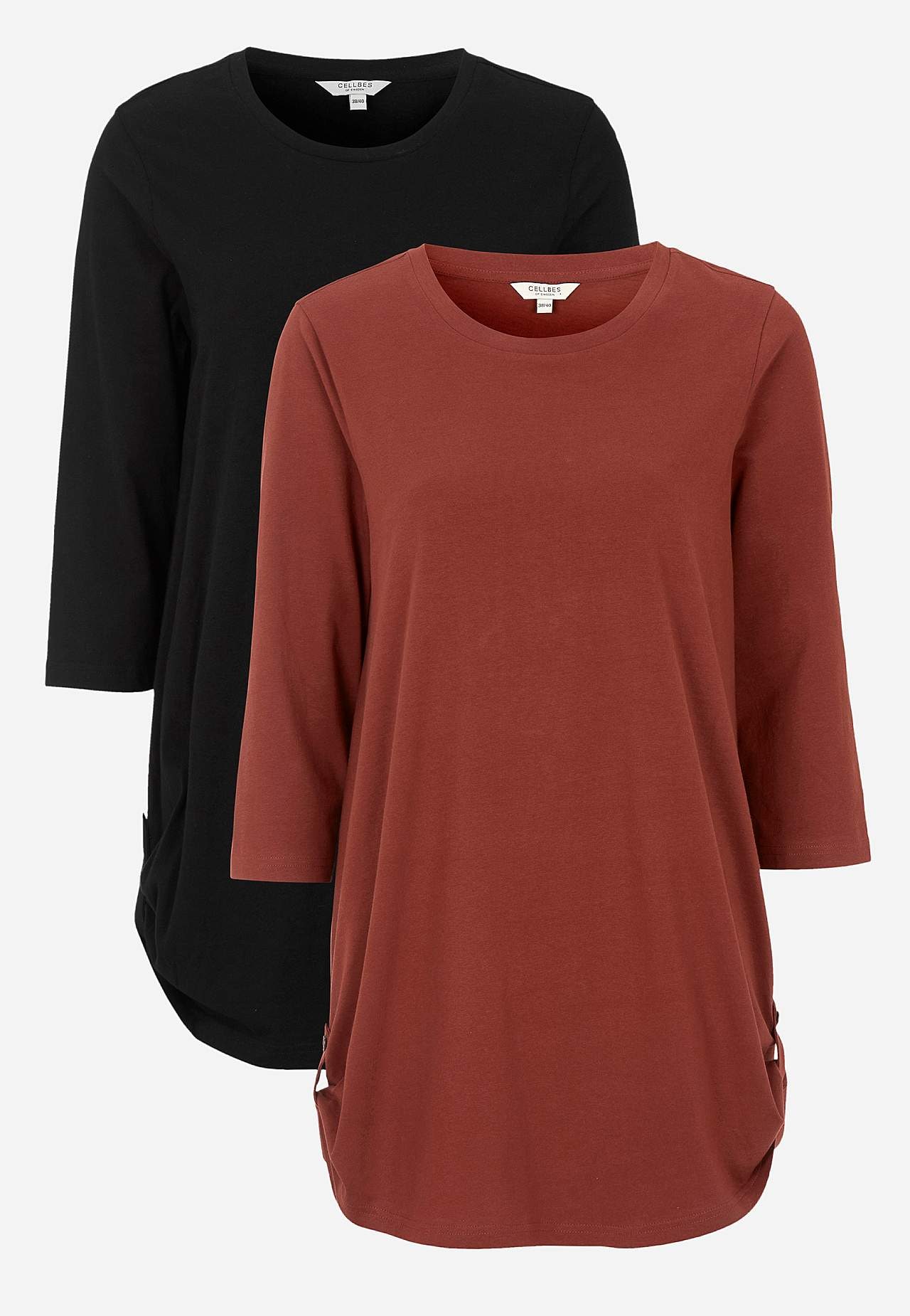 Jersey tuniek met 3/4 mouw Set van 2