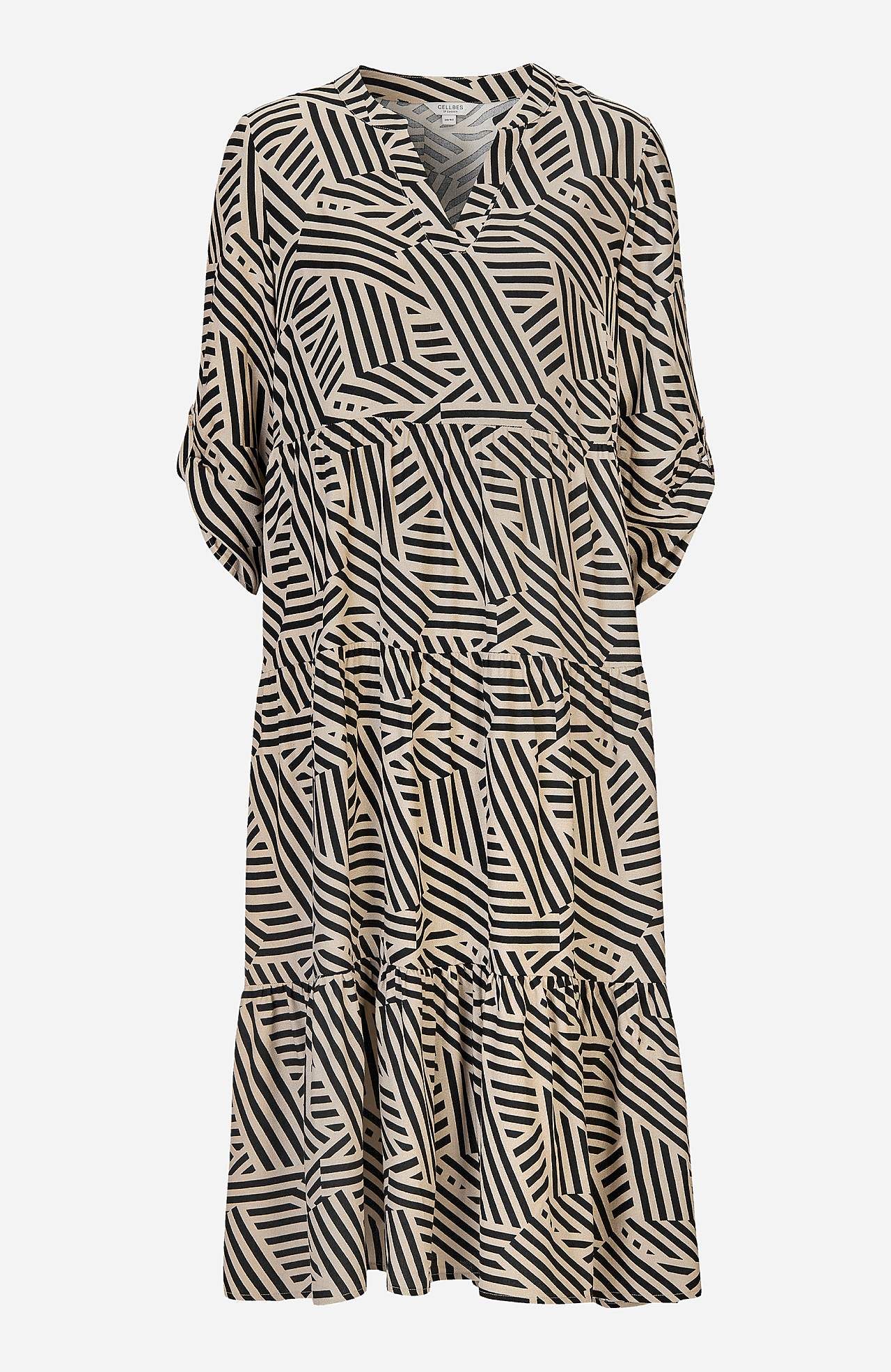 Jurk met patroon met volanten