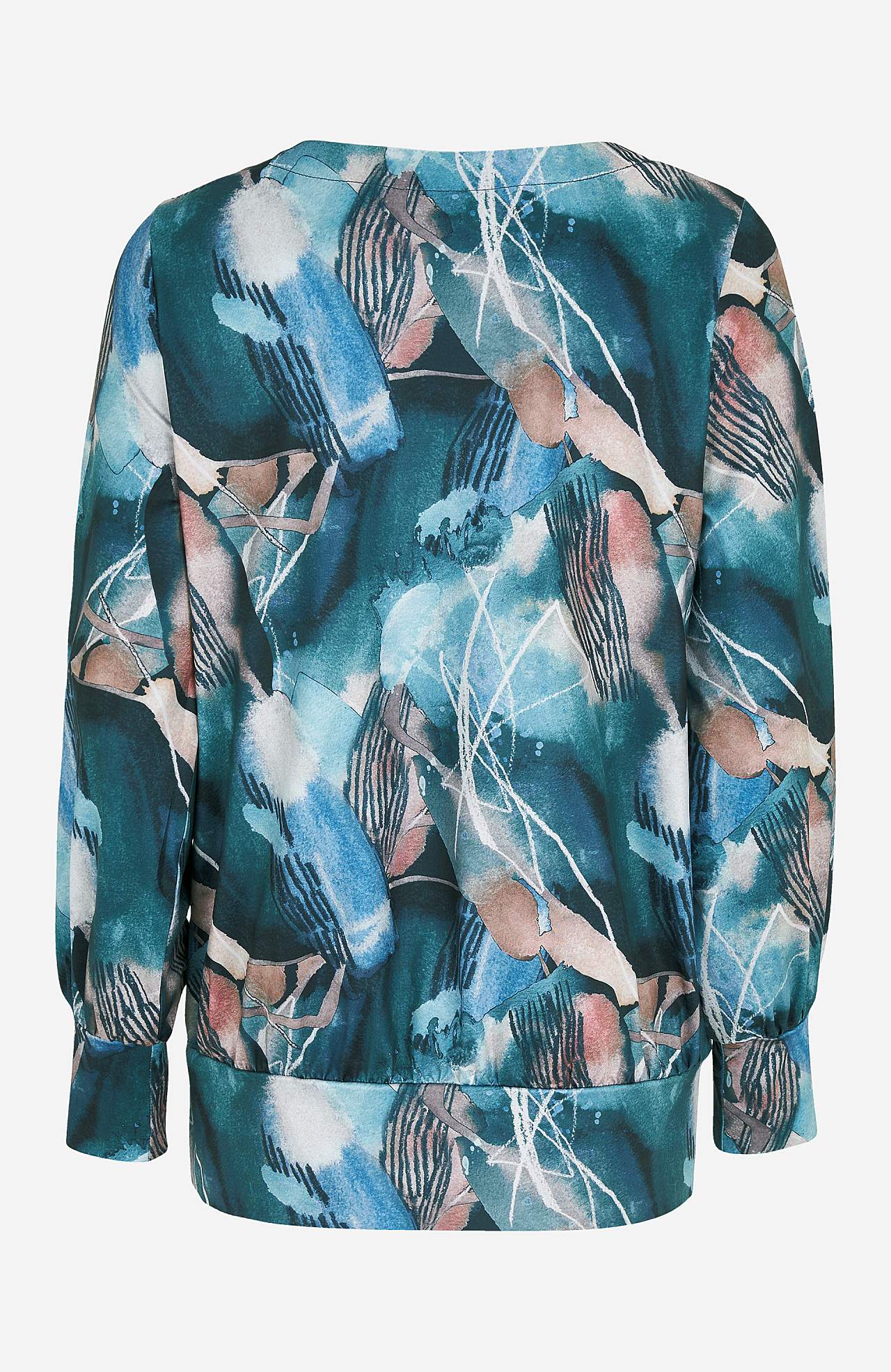 Met patroon jersey-topje met knoopdecoratie