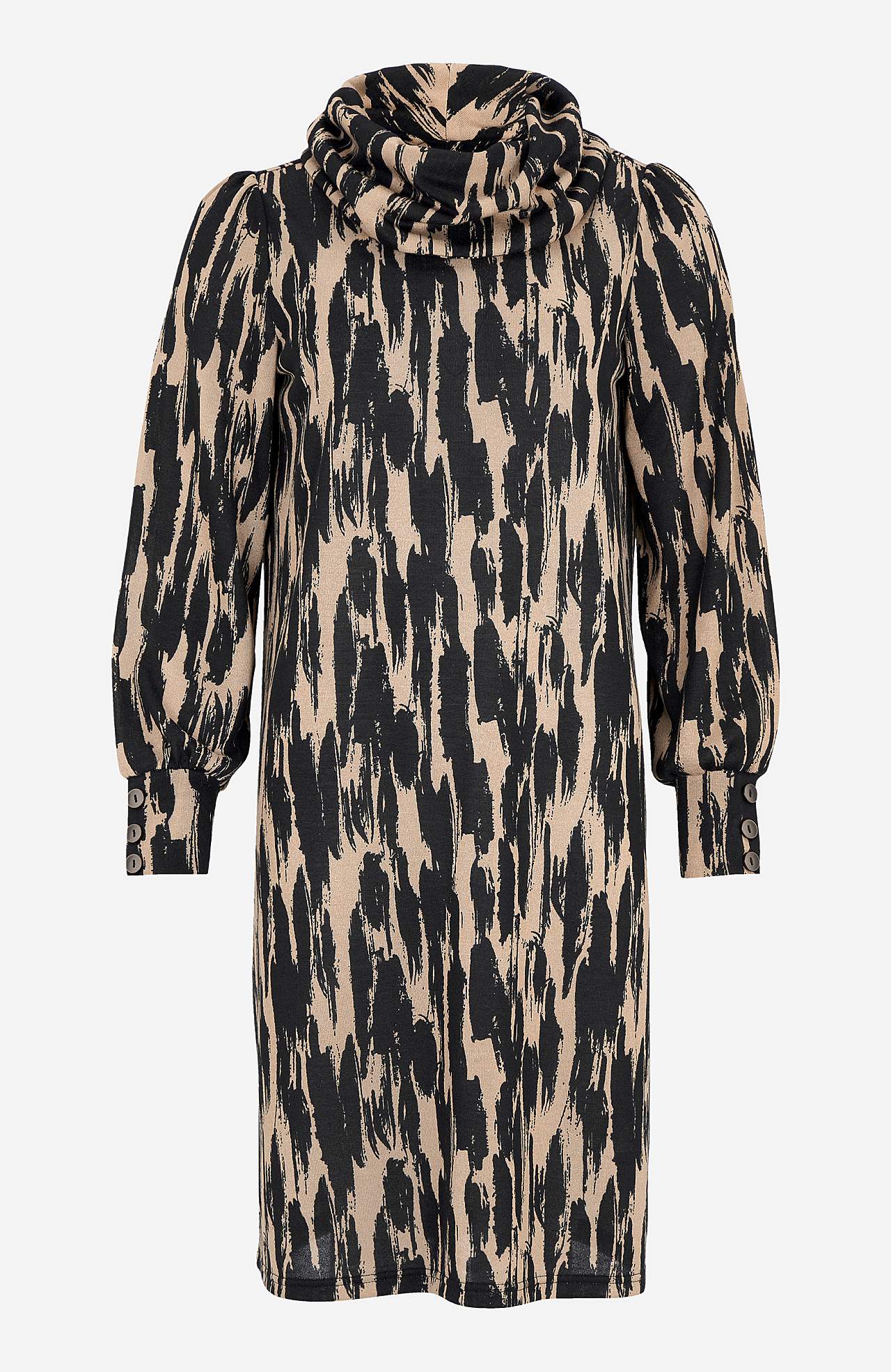 Knielange jerseyjurk met patroon