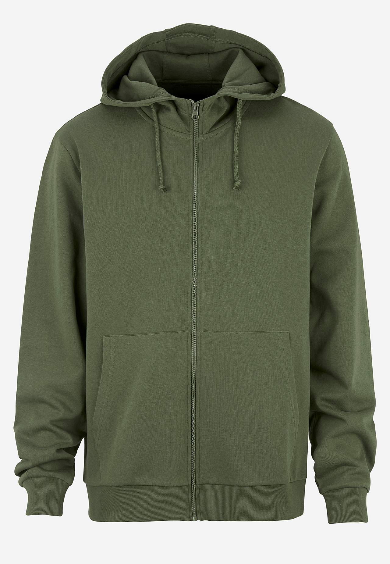 Eenkleurige capuchonsweater met rits