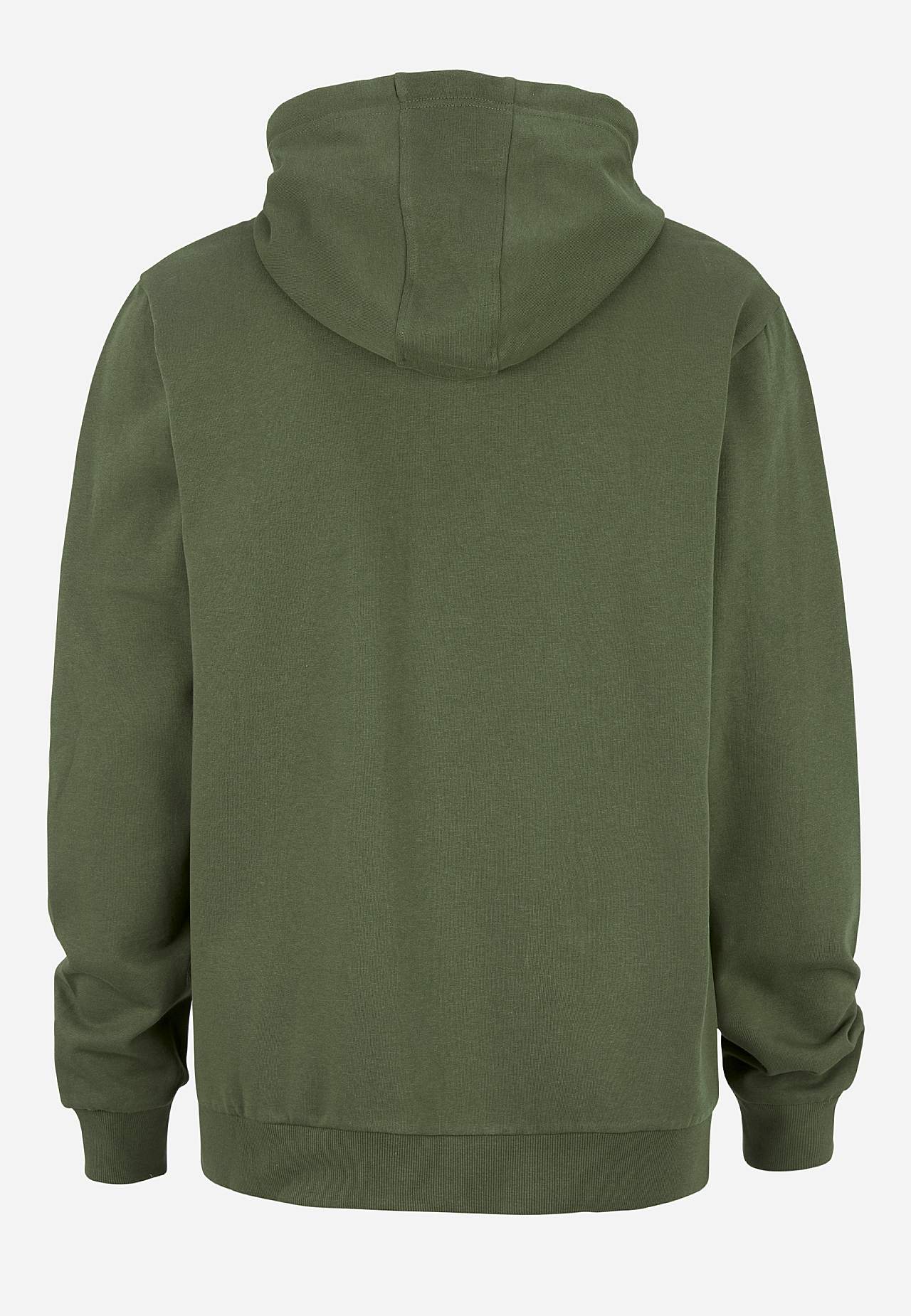 Eenkleurige capuchonsweater met rits