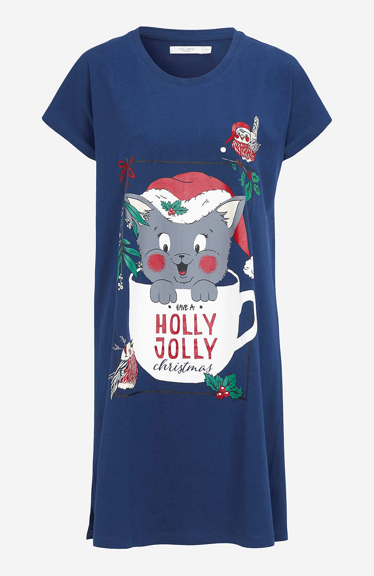 Nachtjurk met kerstmotief