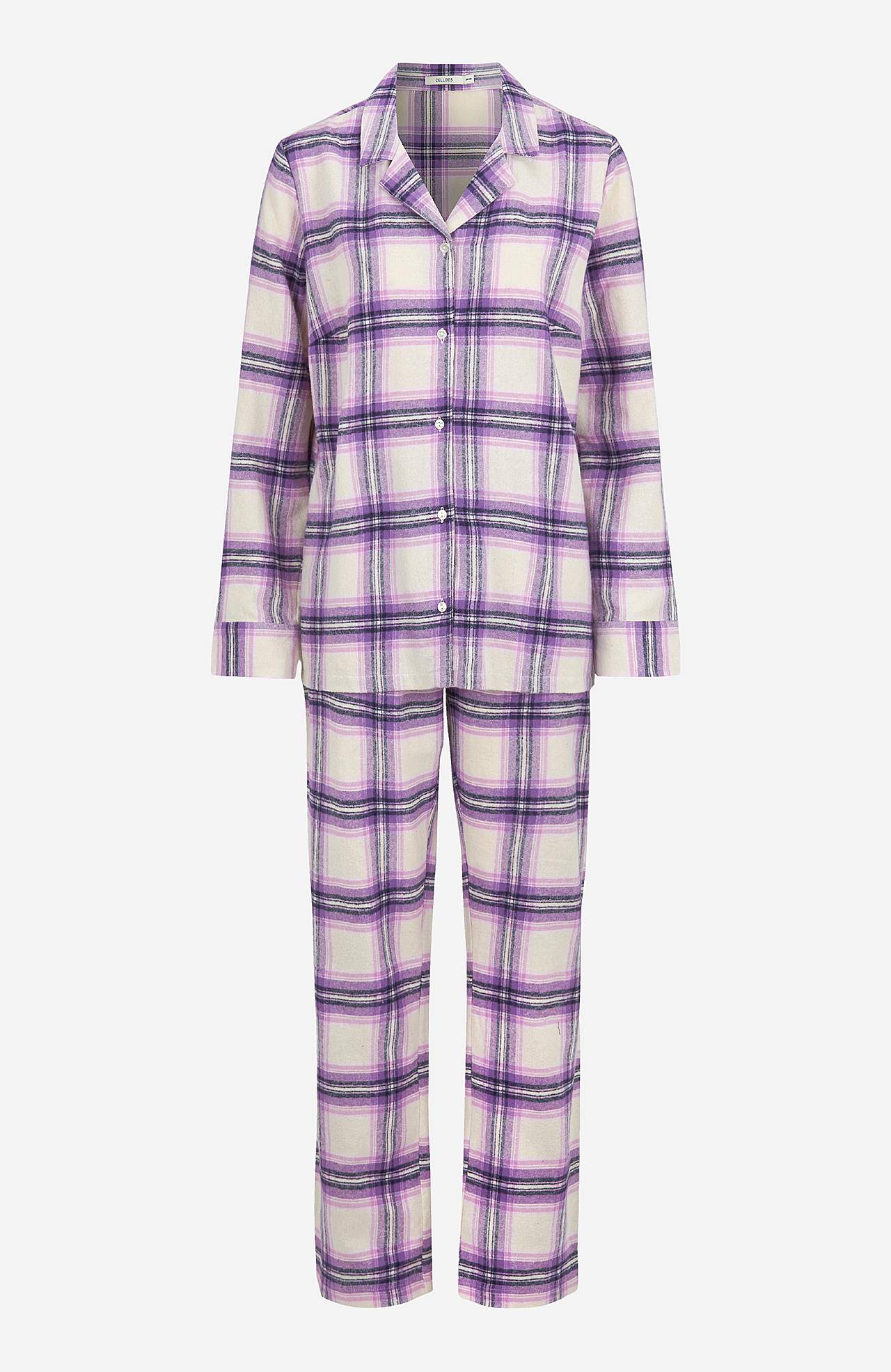 Geruite pyjama van flanel