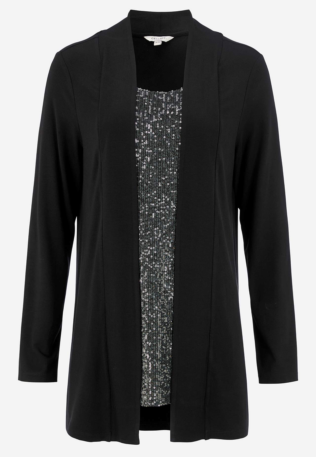 2-in-1-top met lange mouwen met pailletten