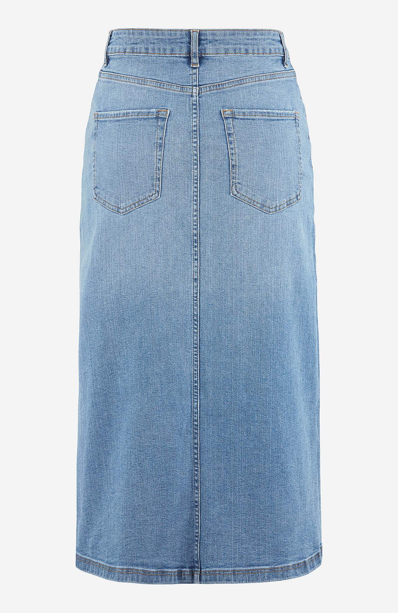 Denim rok met spleet aan de voorkant
