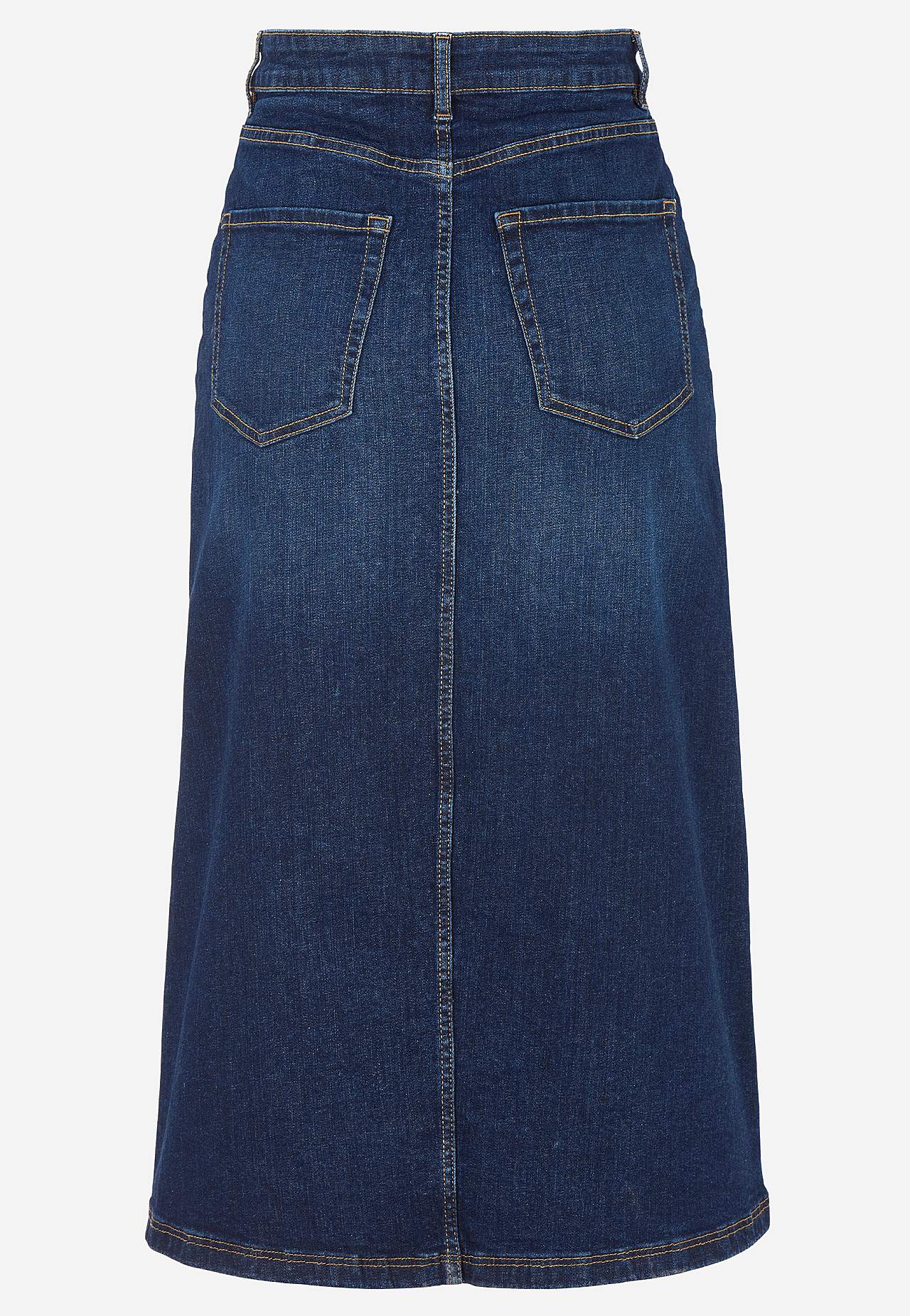 Denim rok met spleet aan de voorkant