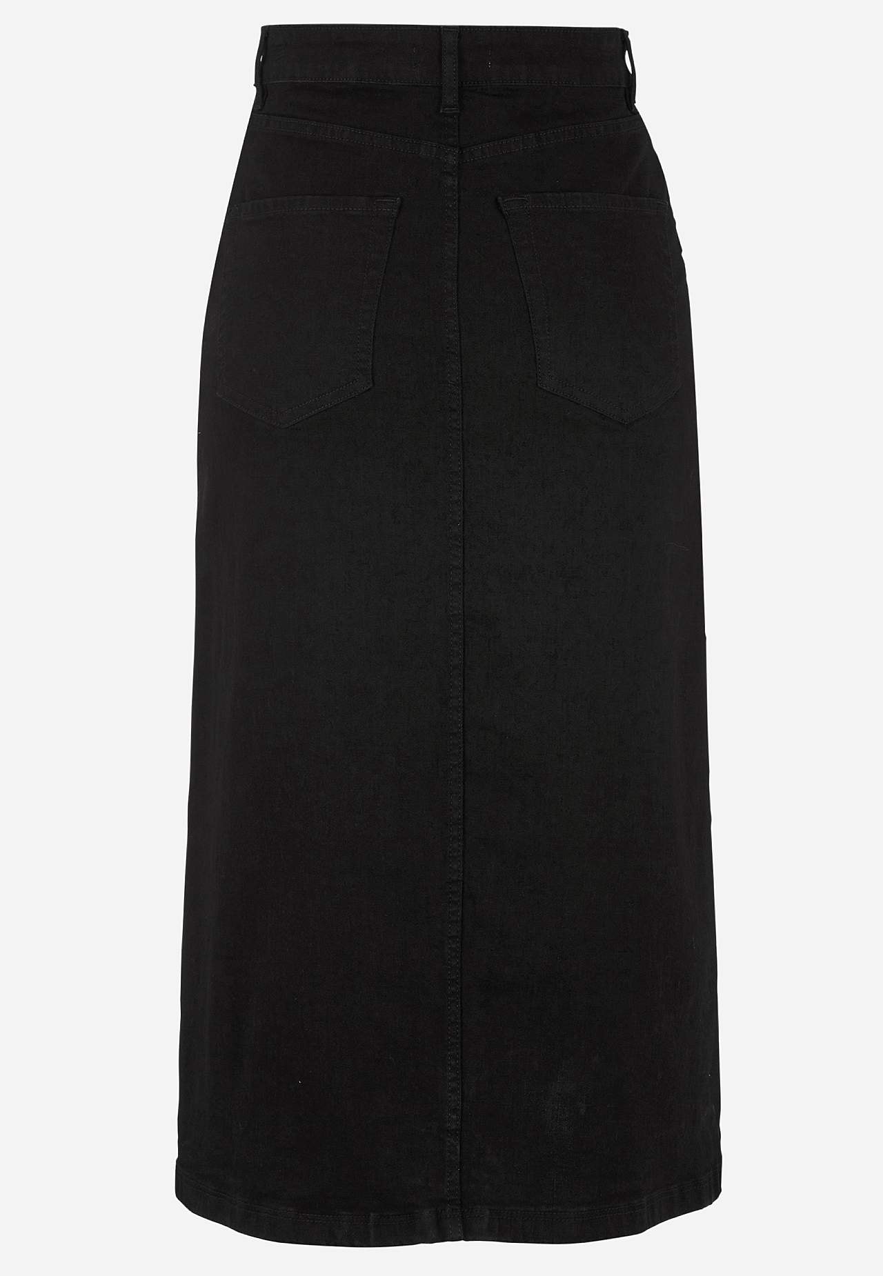 Denim rok met spleet aan de voorkant