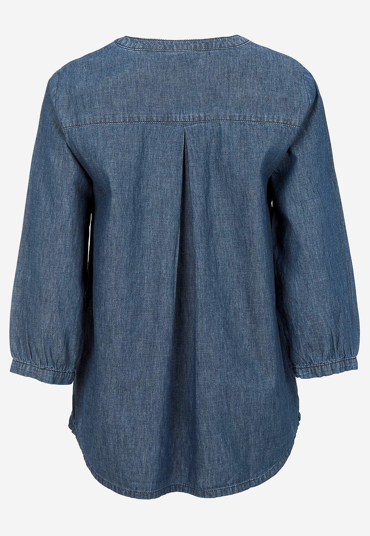 Denim blouse met borstzak