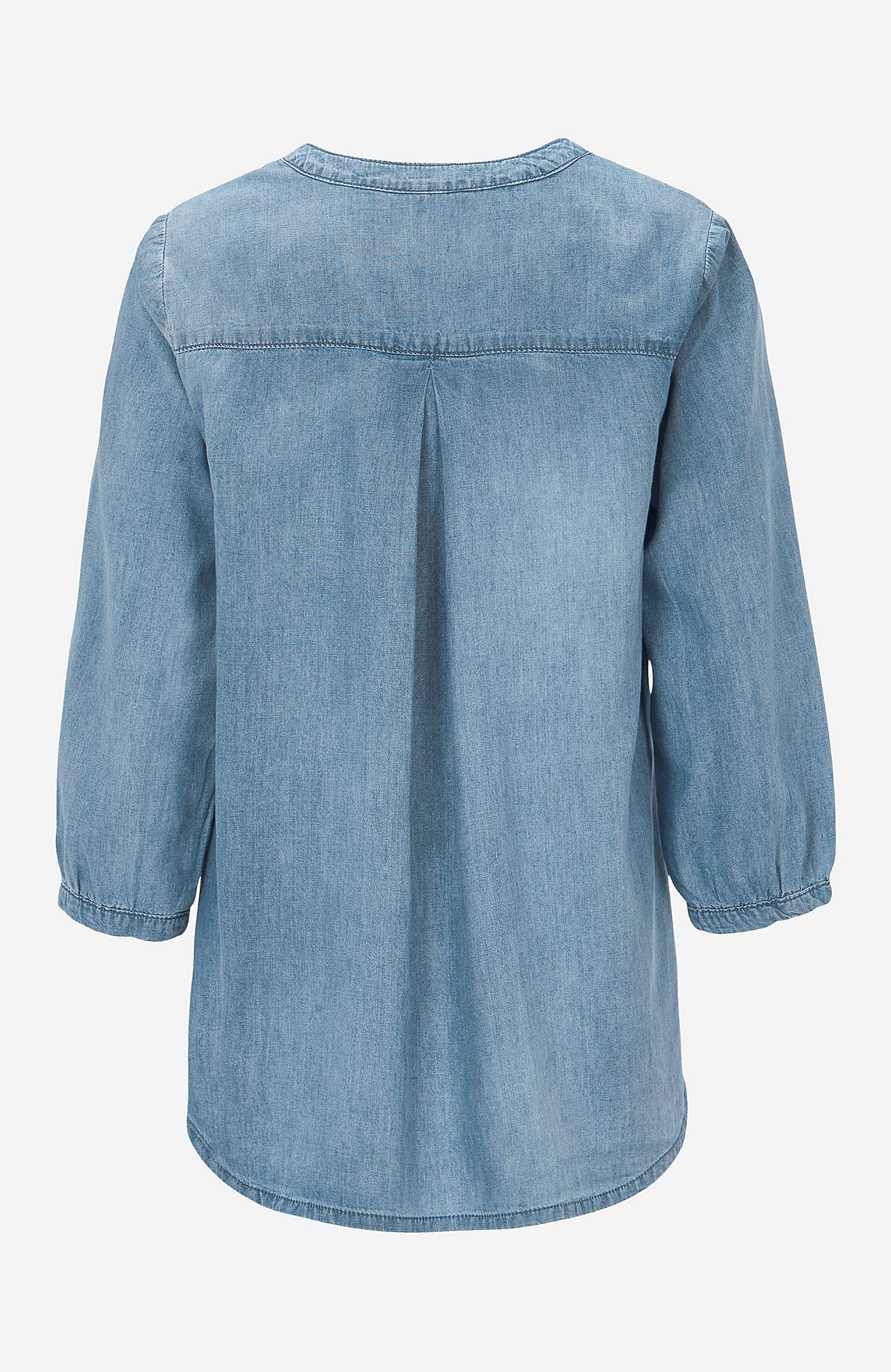 Denim blouse met borstzak