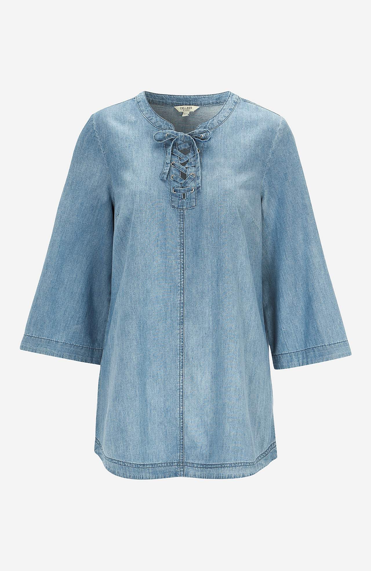 Denim tuniek met veter Ella