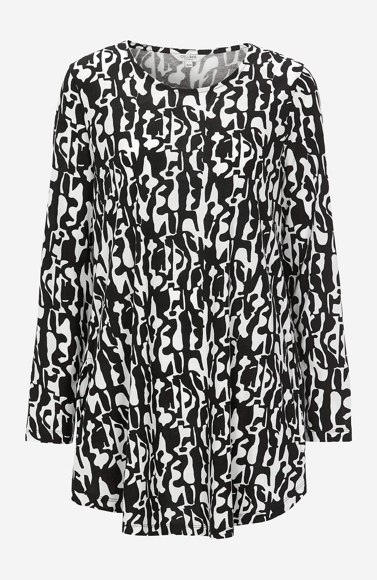Patroonvormige jersey tuniek met lange mouwen Amira