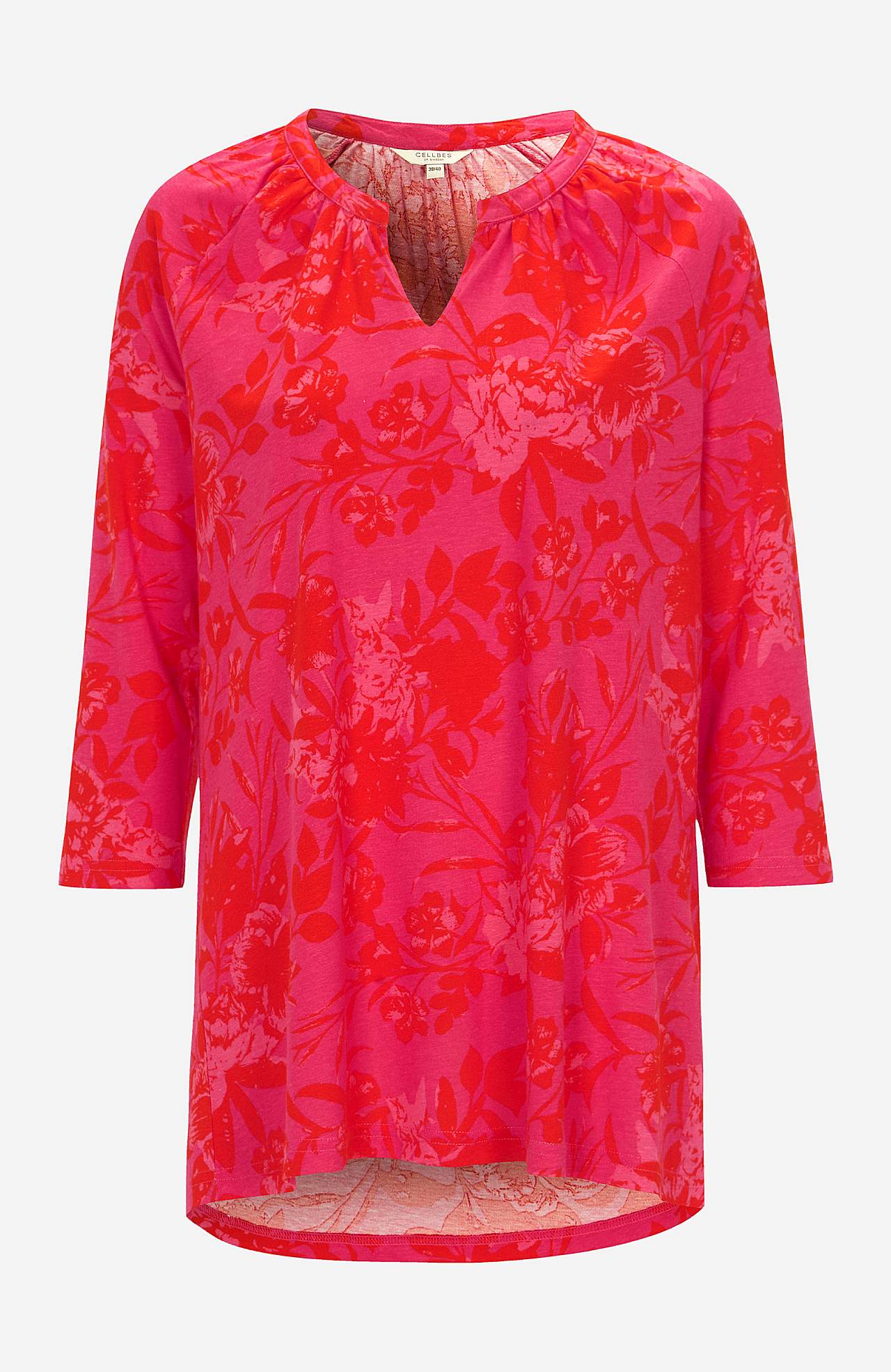 Jersey tuniek met 3/4 lengte mouwen