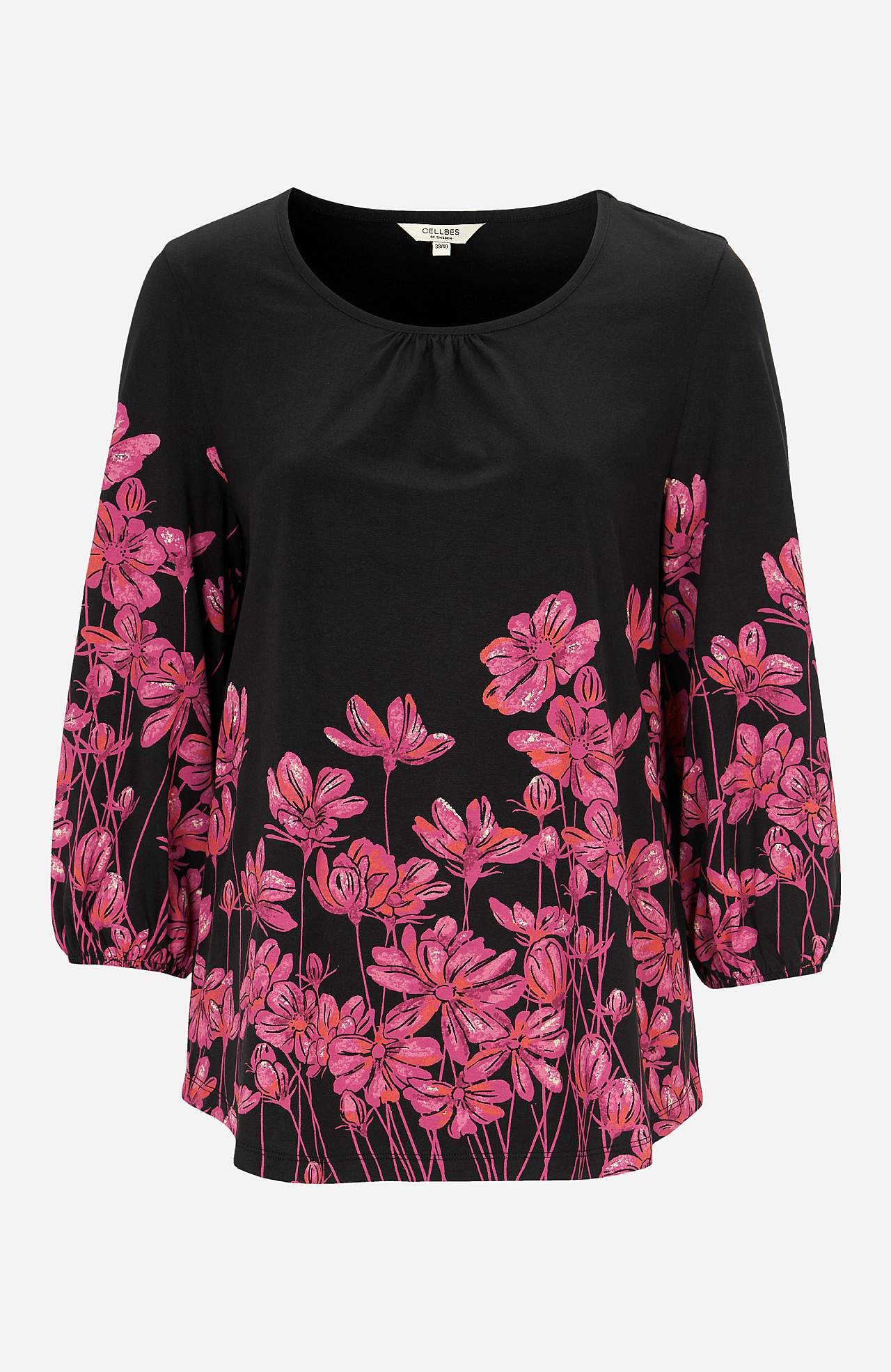 Jersey-topje met een bloemenpatroon