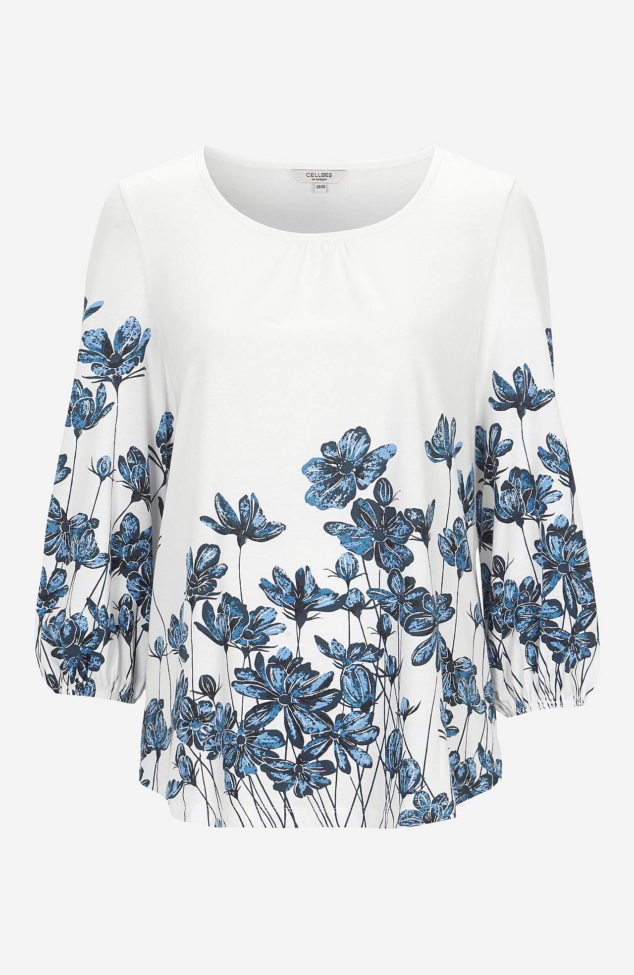 Jersey-topje met een bloemenpatroon