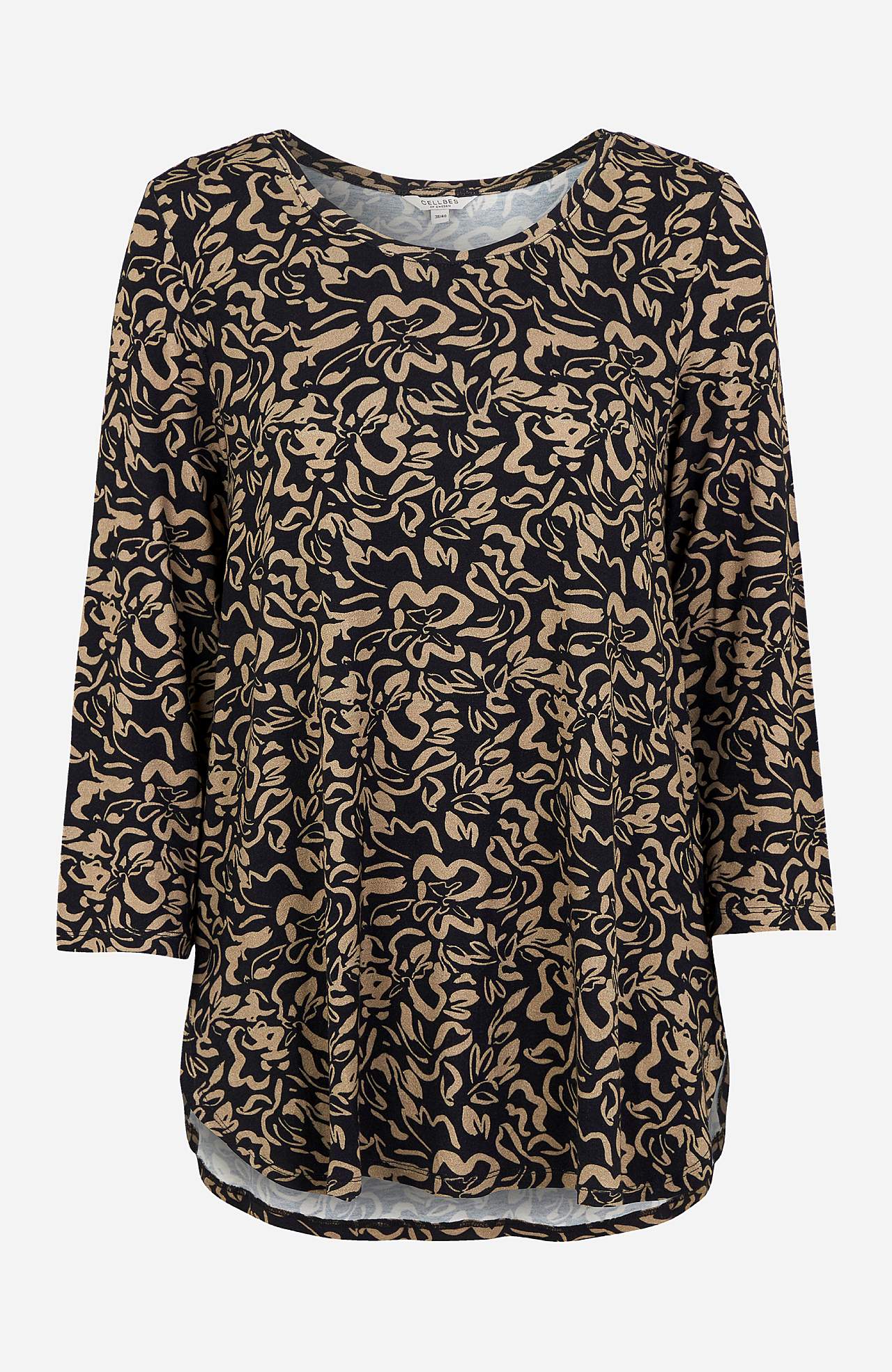 Jersey-topje met 3/4 mouw