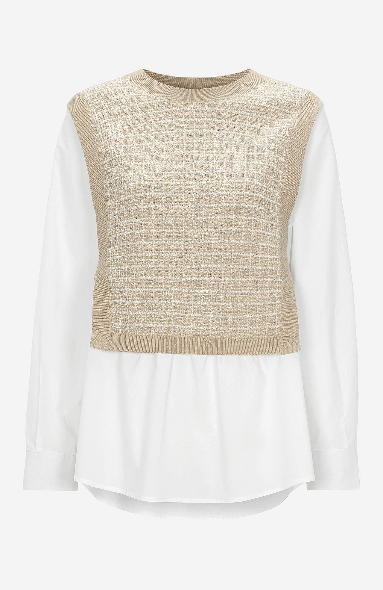 Hemd met genaaide pullover