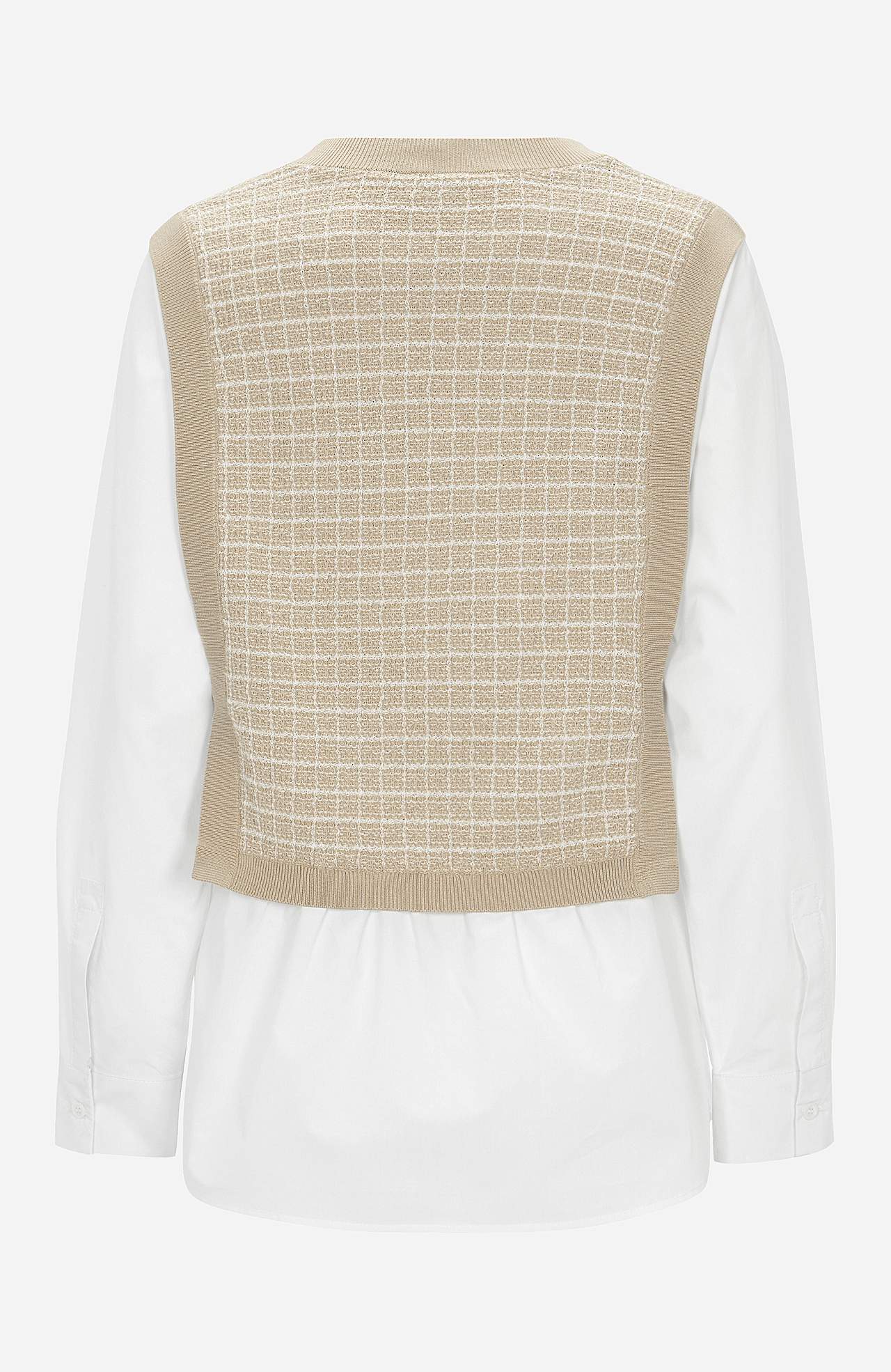 Hemd met genaaide pullover