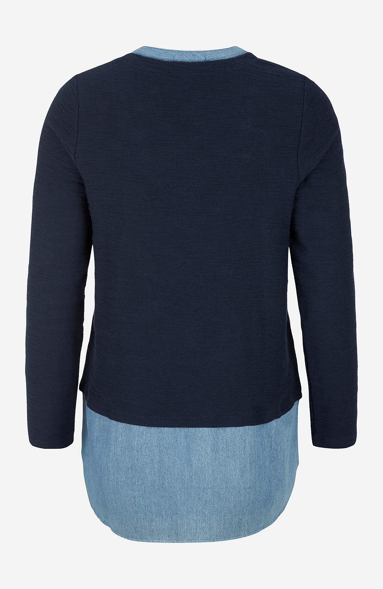 Jersey tuniek met details van denim Denise