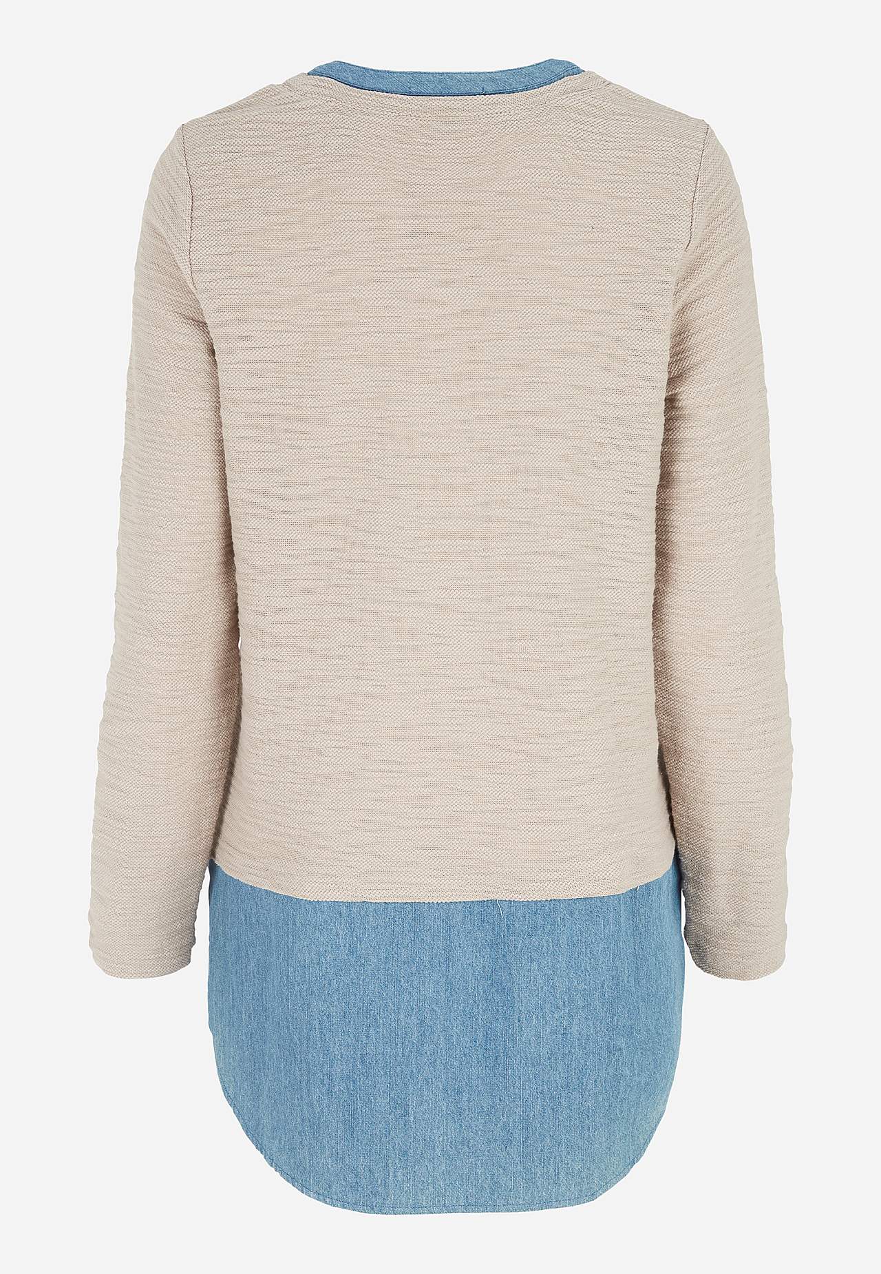 Jersey tuniek met details van denim Denise