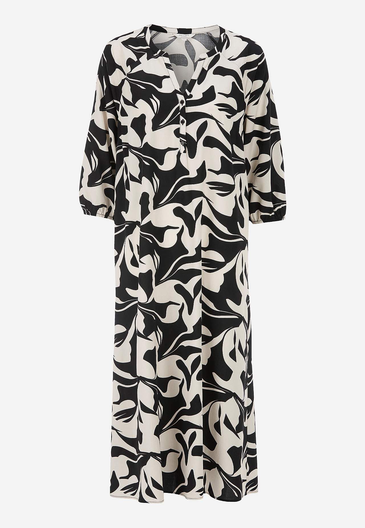 Wijde viscose jurk met patroon