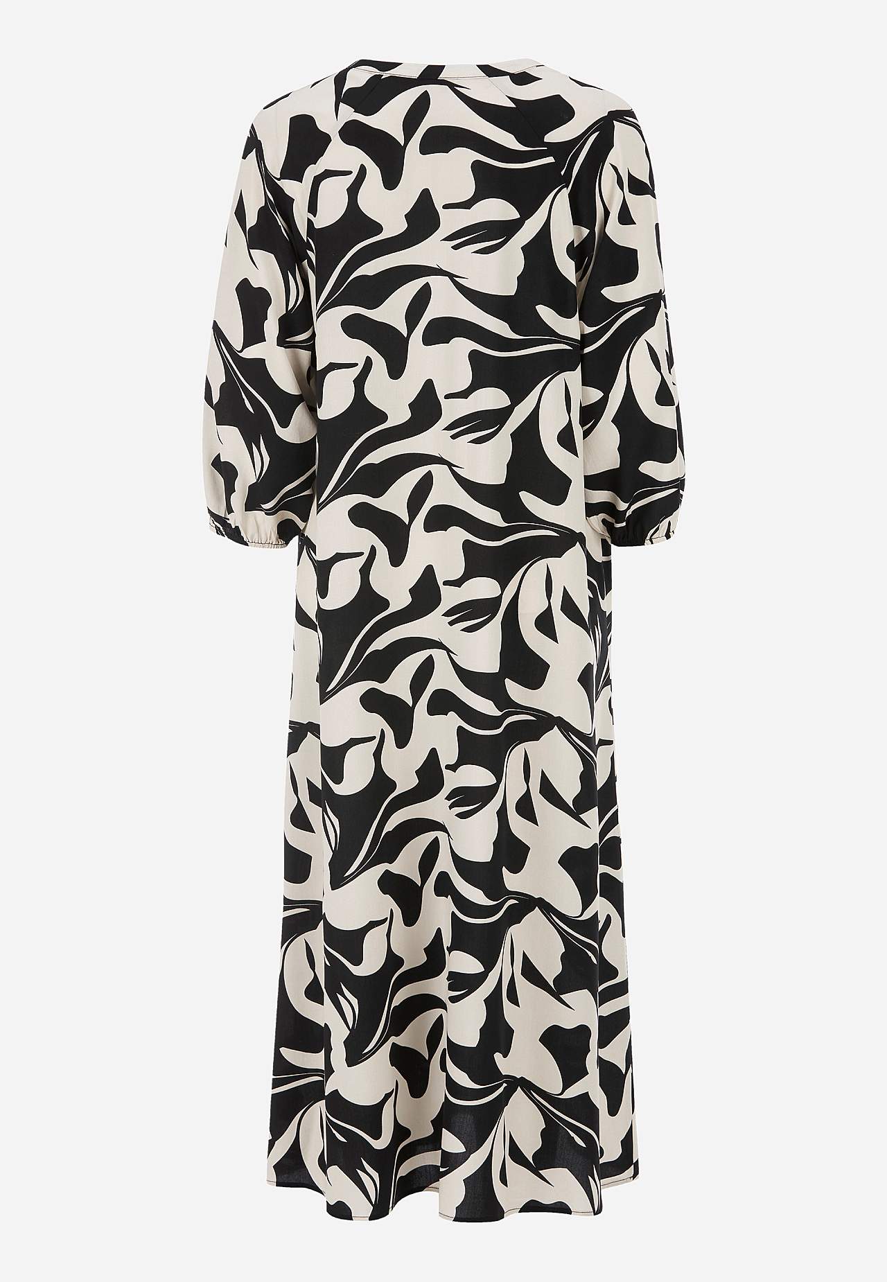 Wijde viscose jurk met patroon