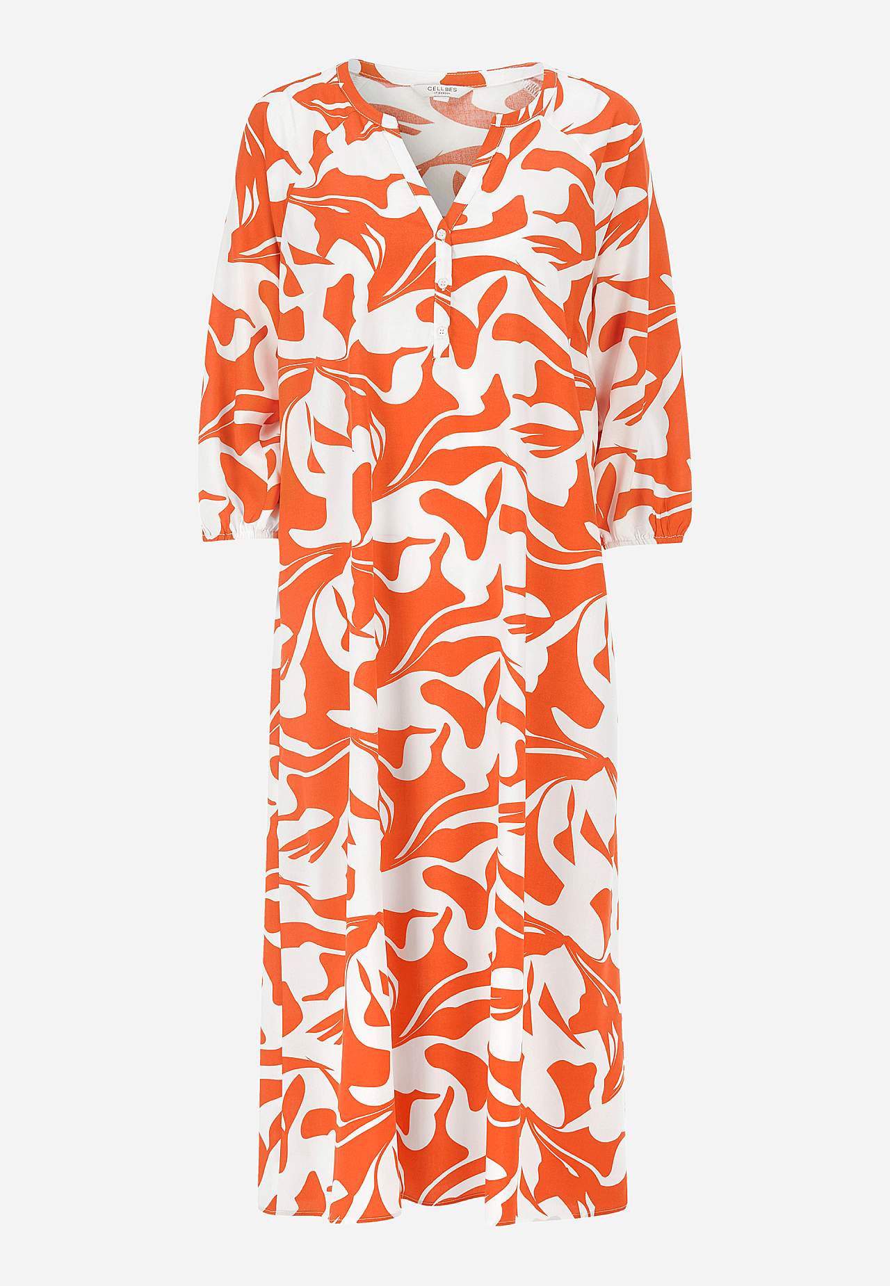 Wijde viscose jurk met patroon