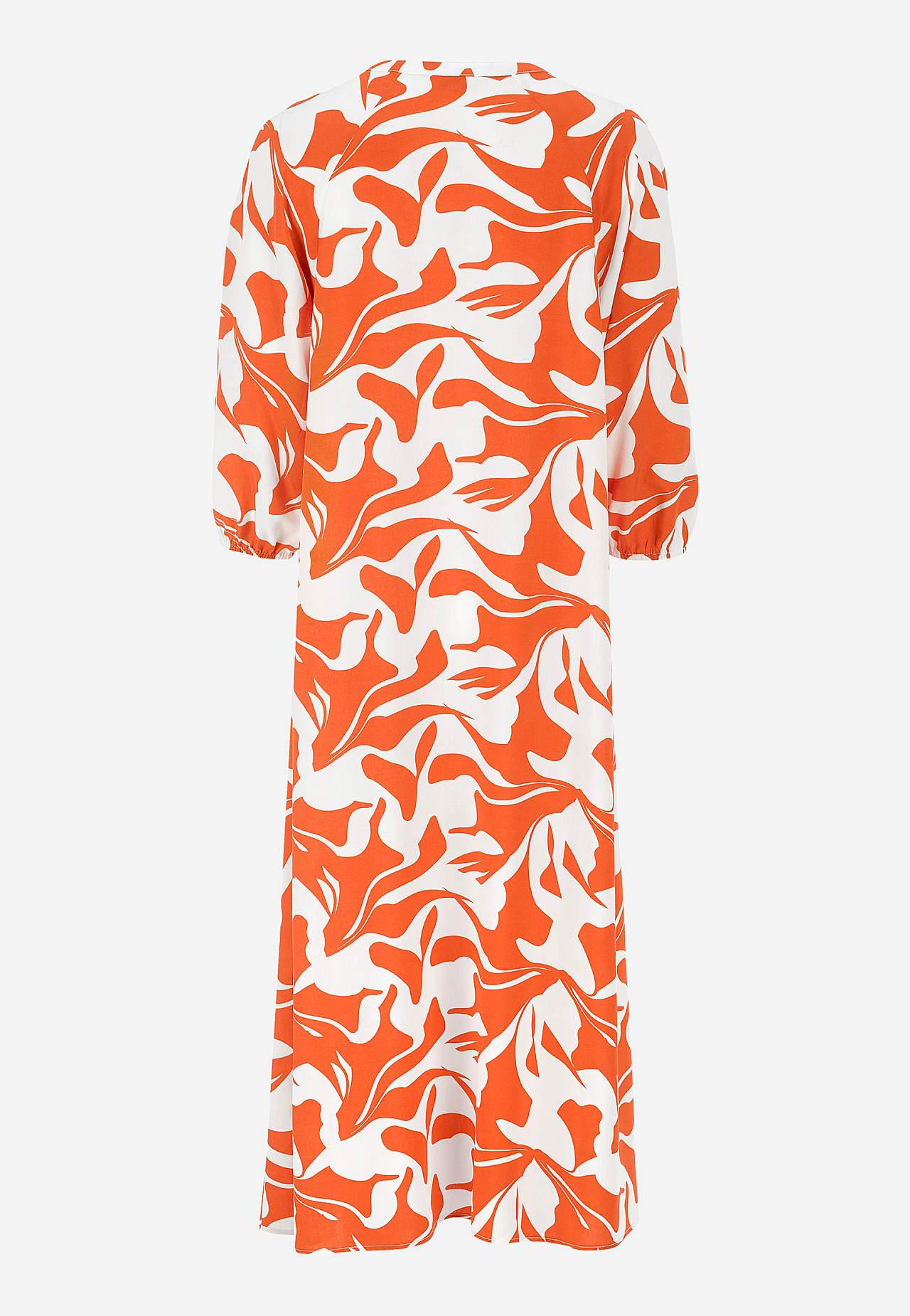 Wijde viscose jurk met patroon