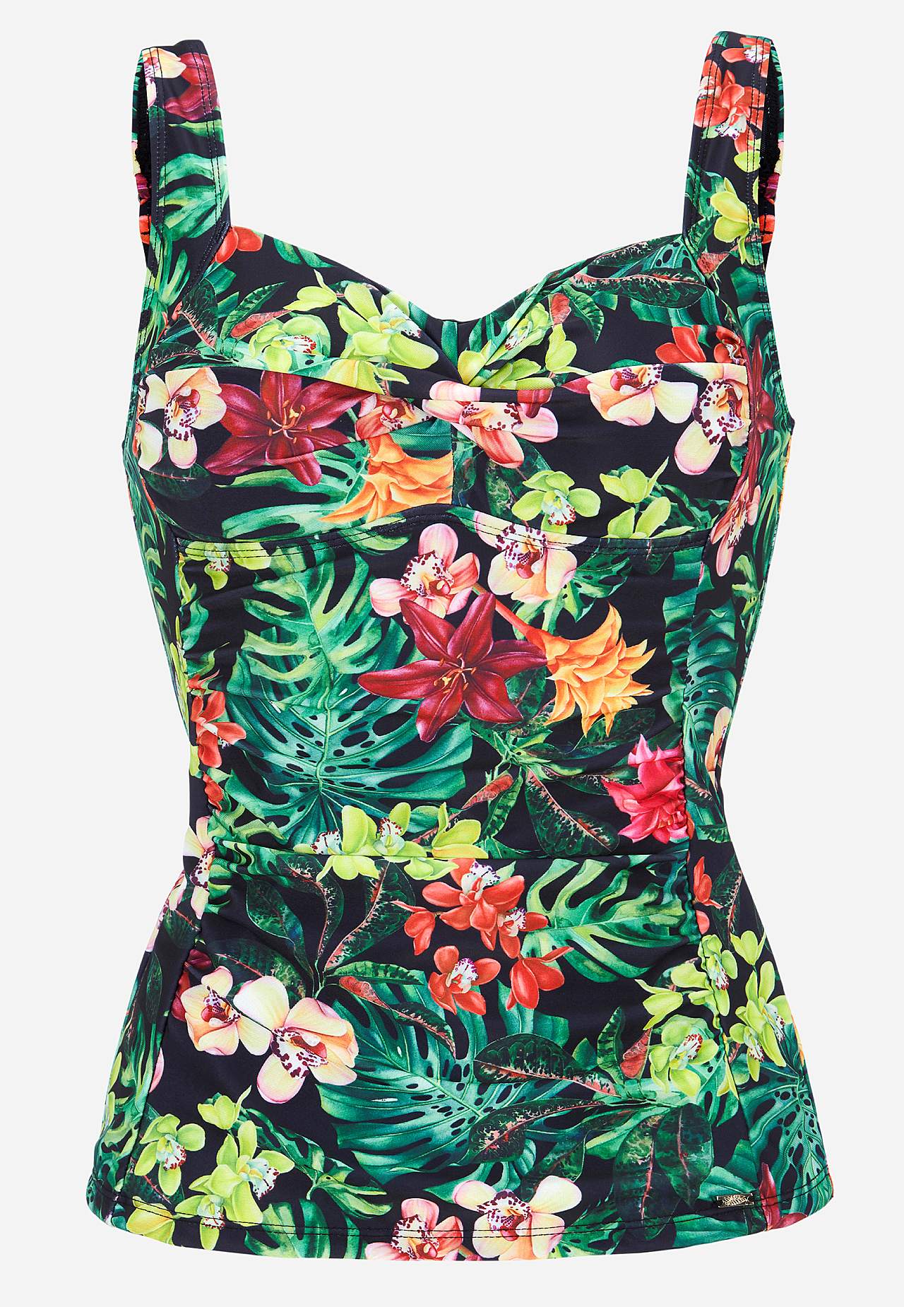 Tankini hemdje met shaping effect en een bloemenpatroon