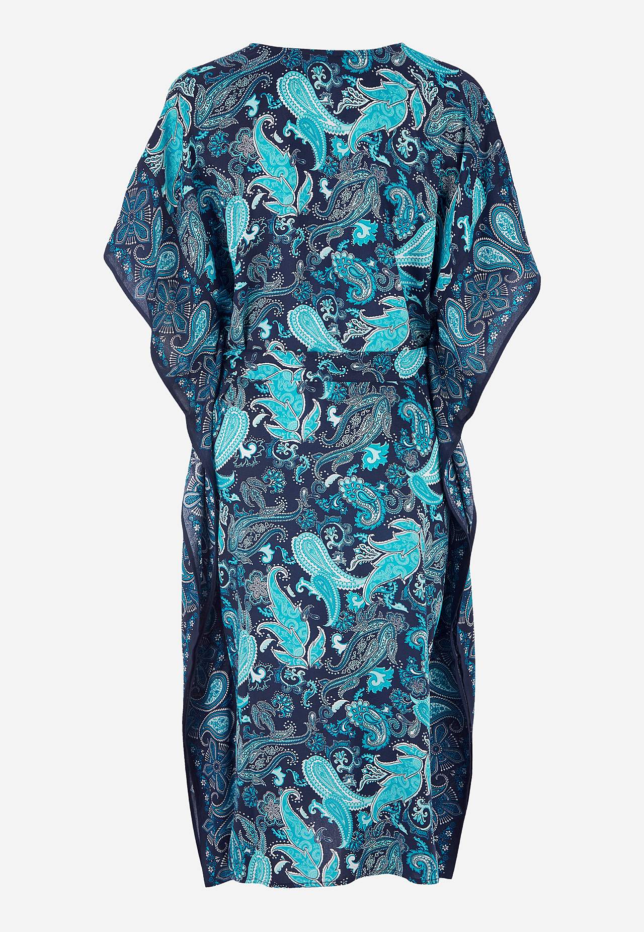 Strandkaftan met riem stropdas en een paisleypatroon