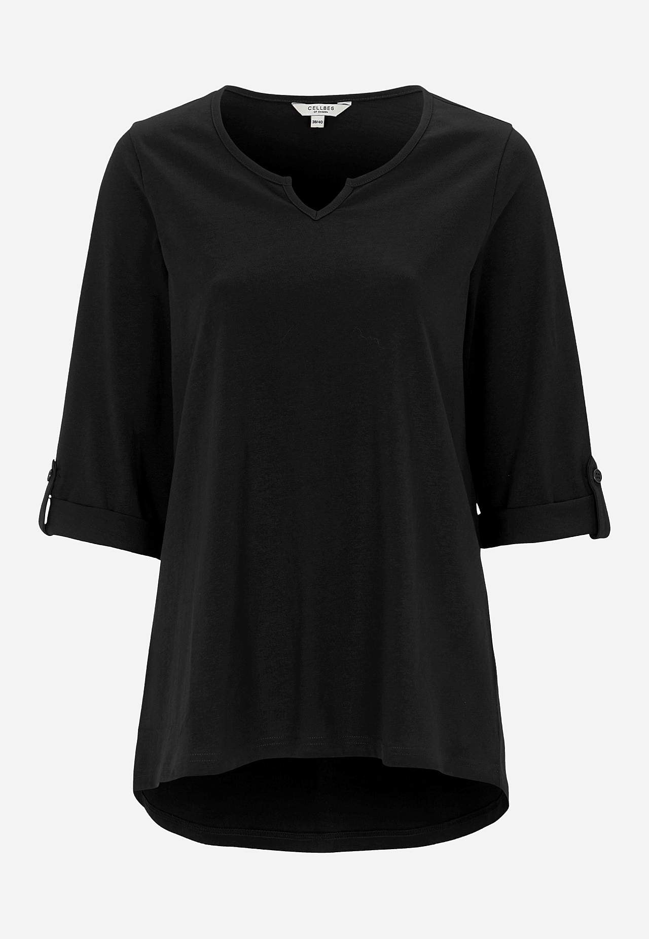 Jersey-topje met 3/4 lengte mouwen