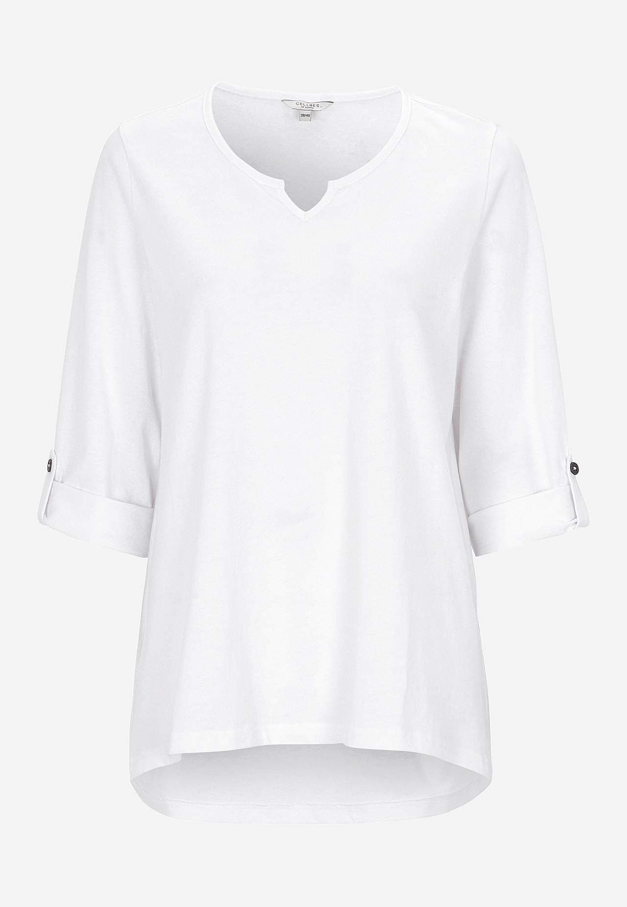 Jersey-topje met 3/4 lengte mouwen