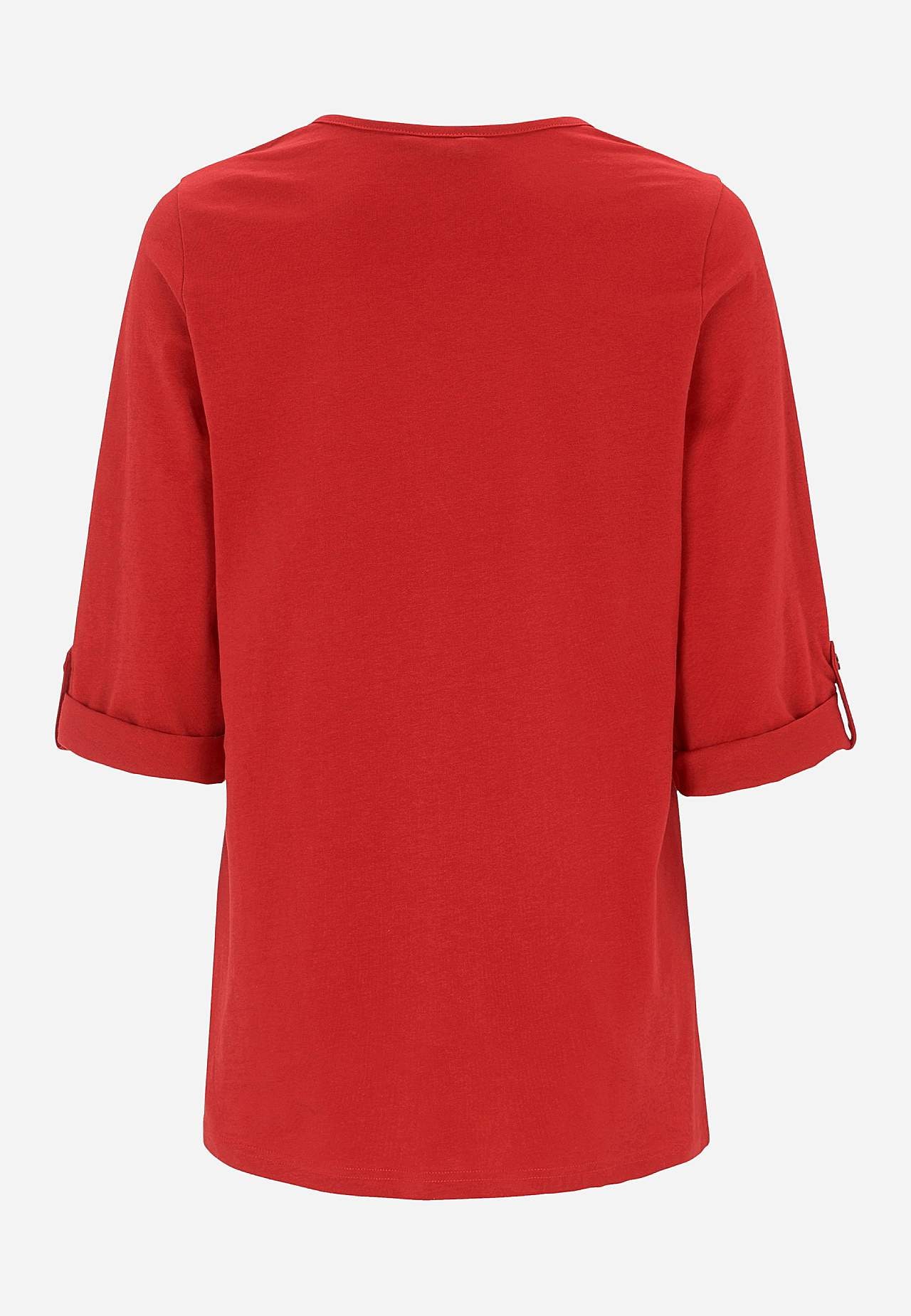 Jersey-topje met 3/4 lengte mouwen