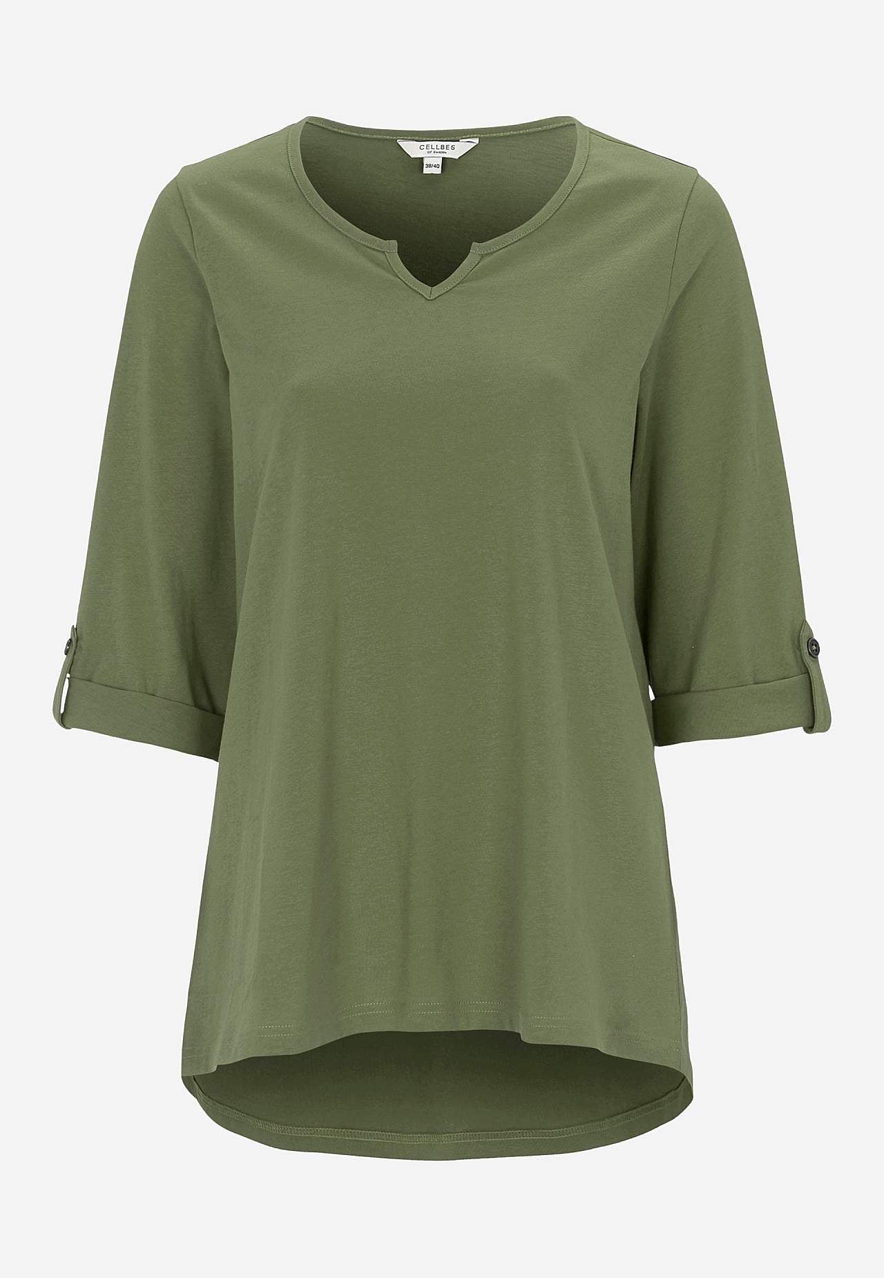 Jersey-topje met 3/4 lengte mouwen