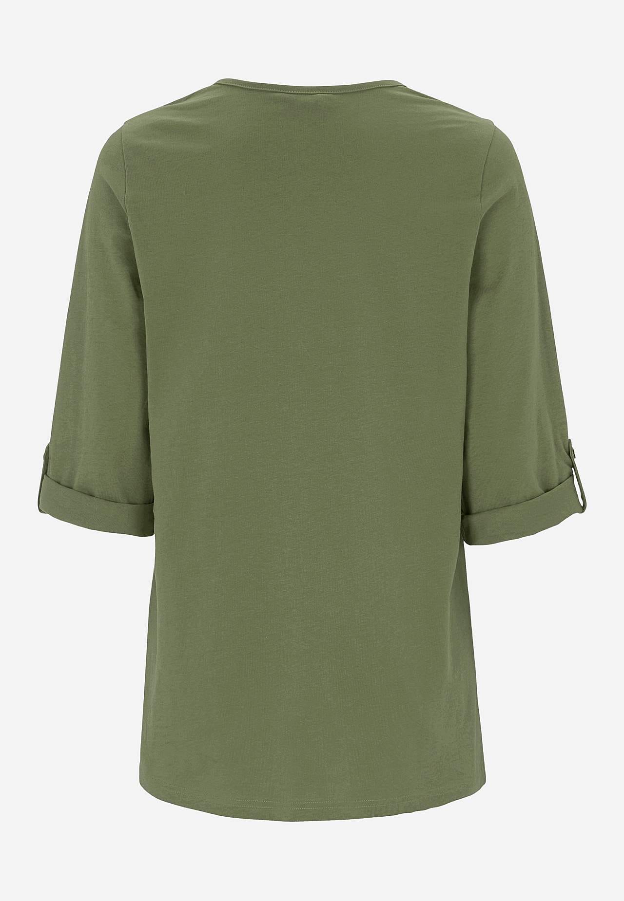 Jersey-topje met 3/4 lengte mouwen