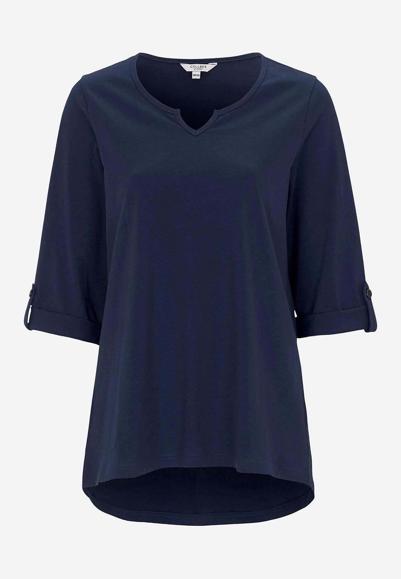 Jersey-topje met 3/4 lengte mouwen