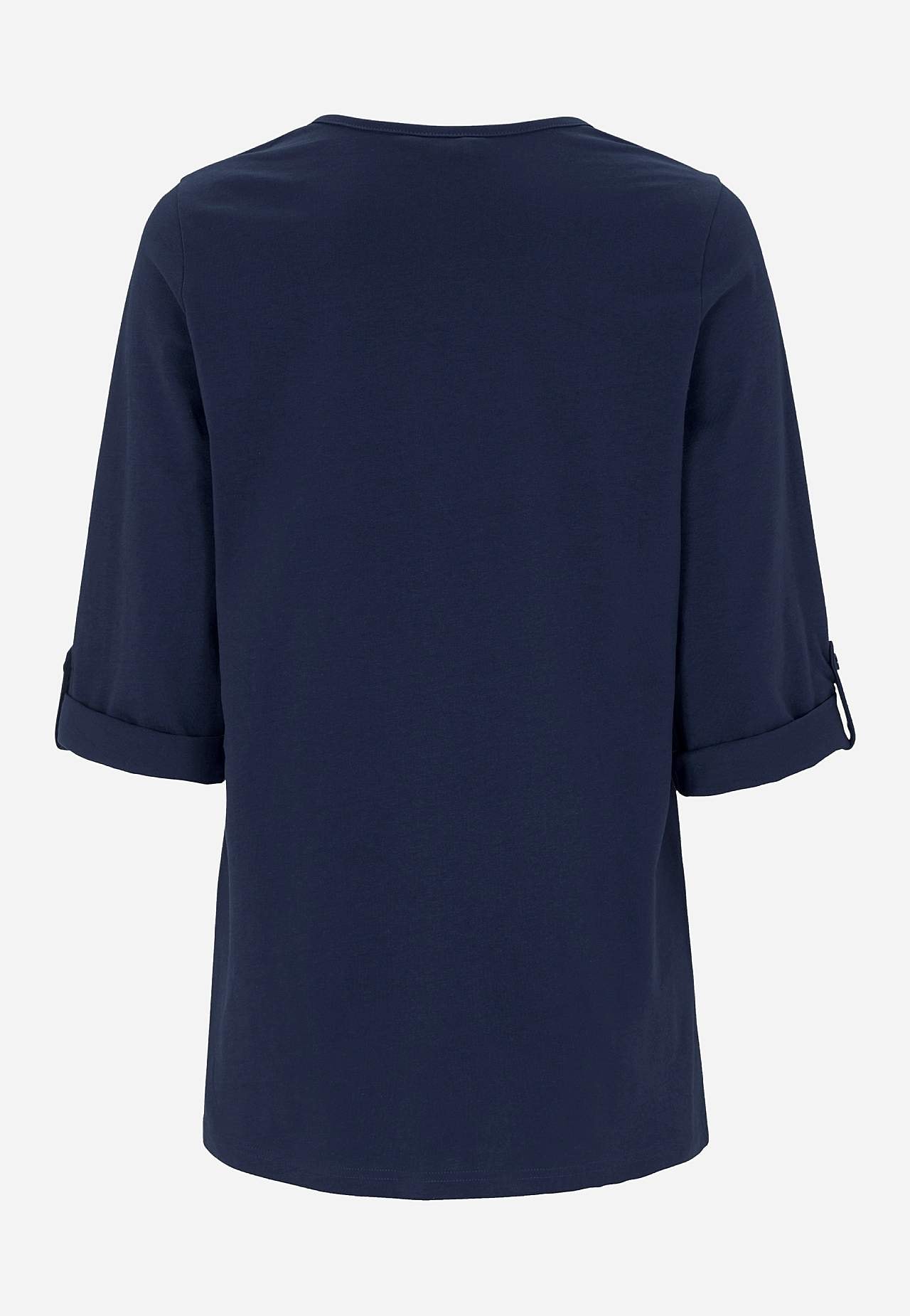 Jersey-topje met 3/4 lengte mouwen