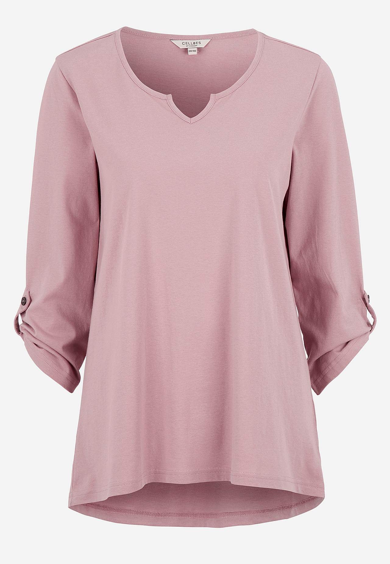 Jersey-topje met 3/4 lengte mouwen