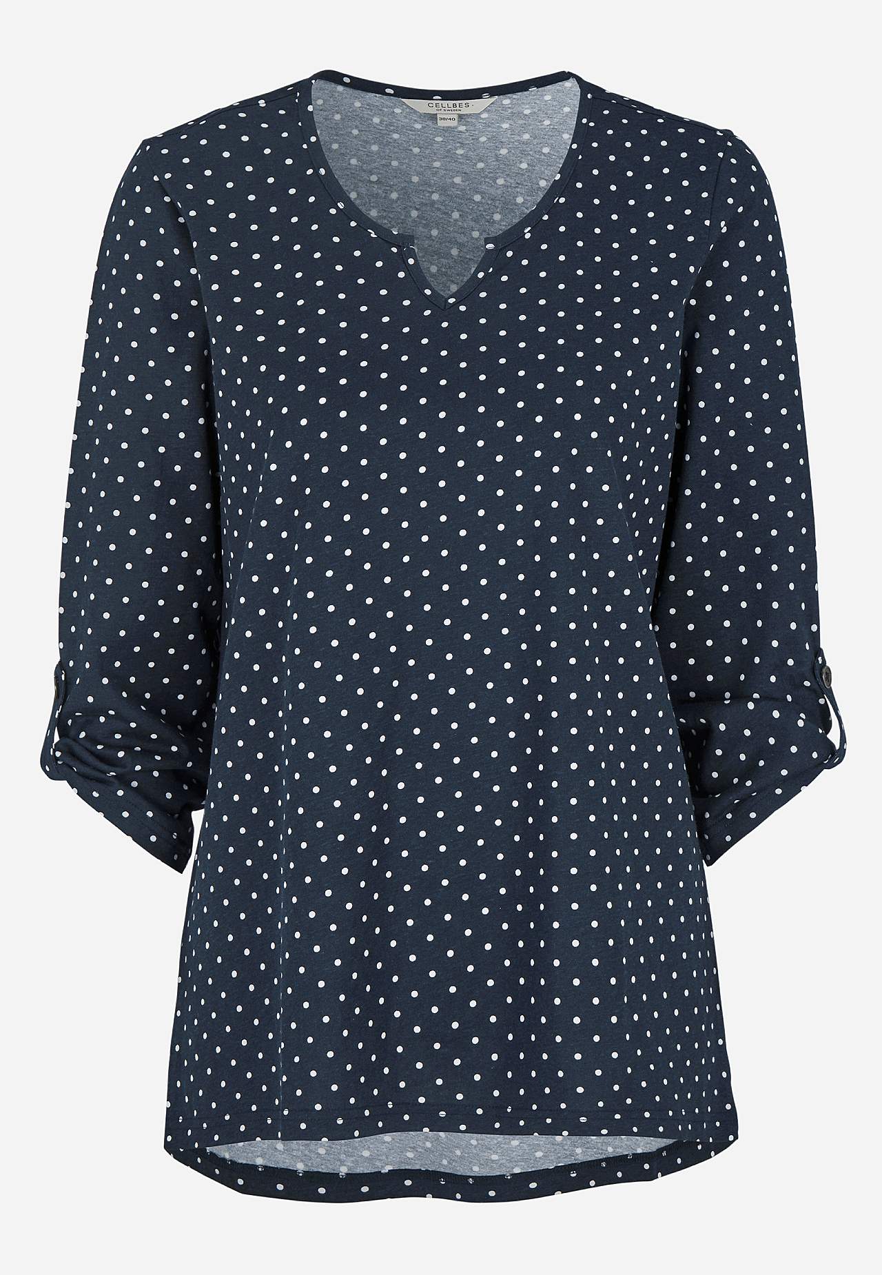 Jersey-topje met 3/4 lengte mouwen