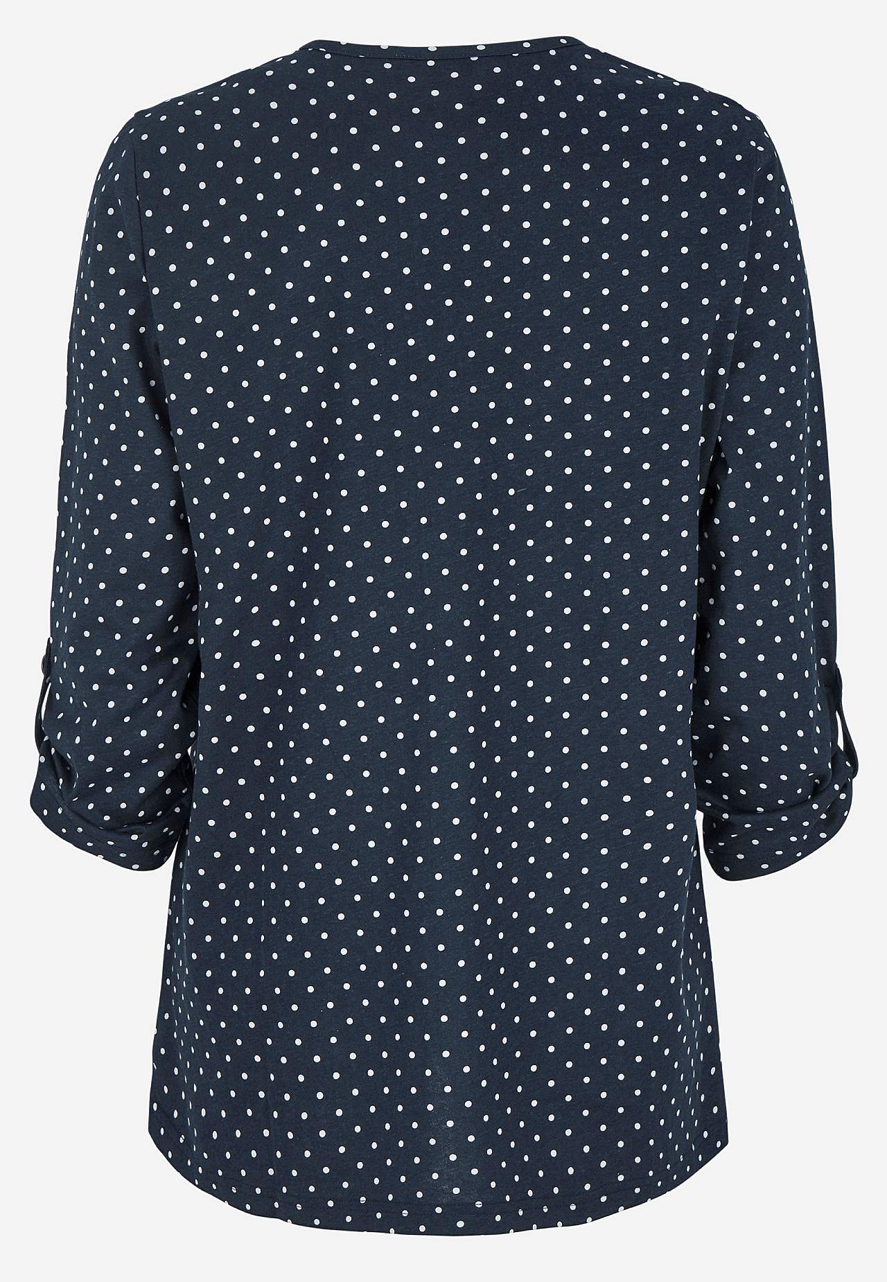 Jersey-topje met 3/4 lengte mouwen
