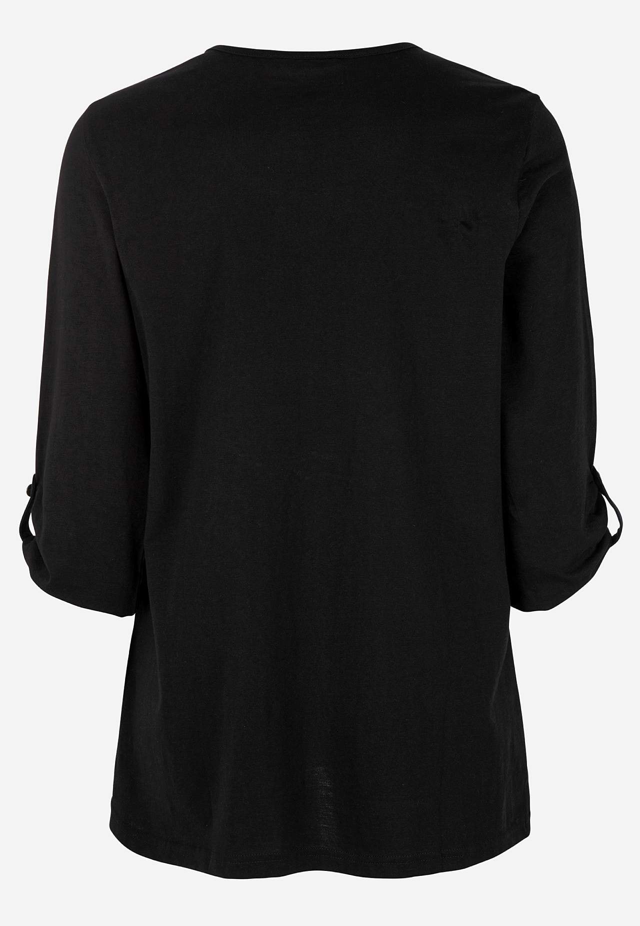 Jersey-topje met 3/4 lengte mouwen