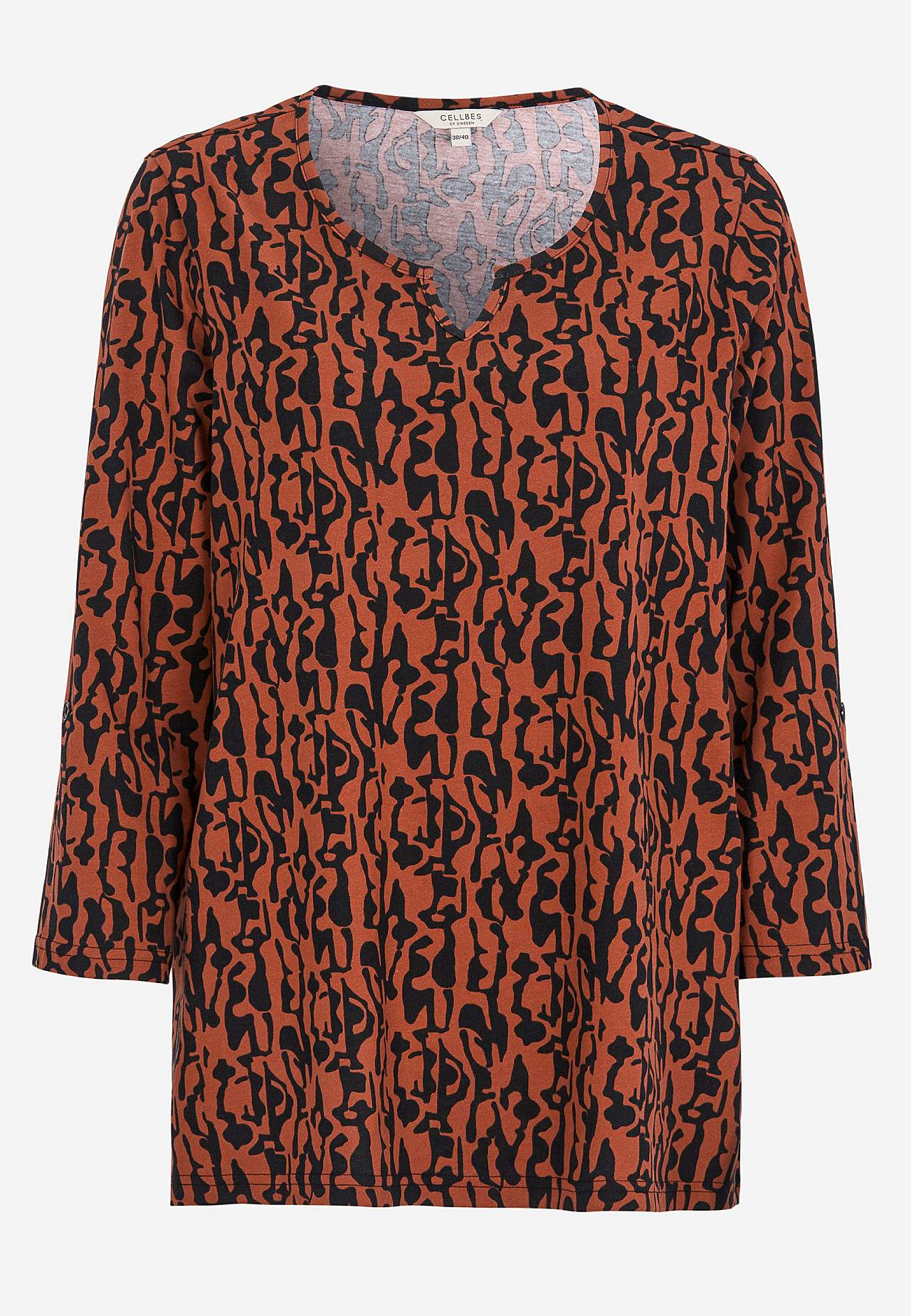 Jersey-topje met 3/4 lengte mouwen