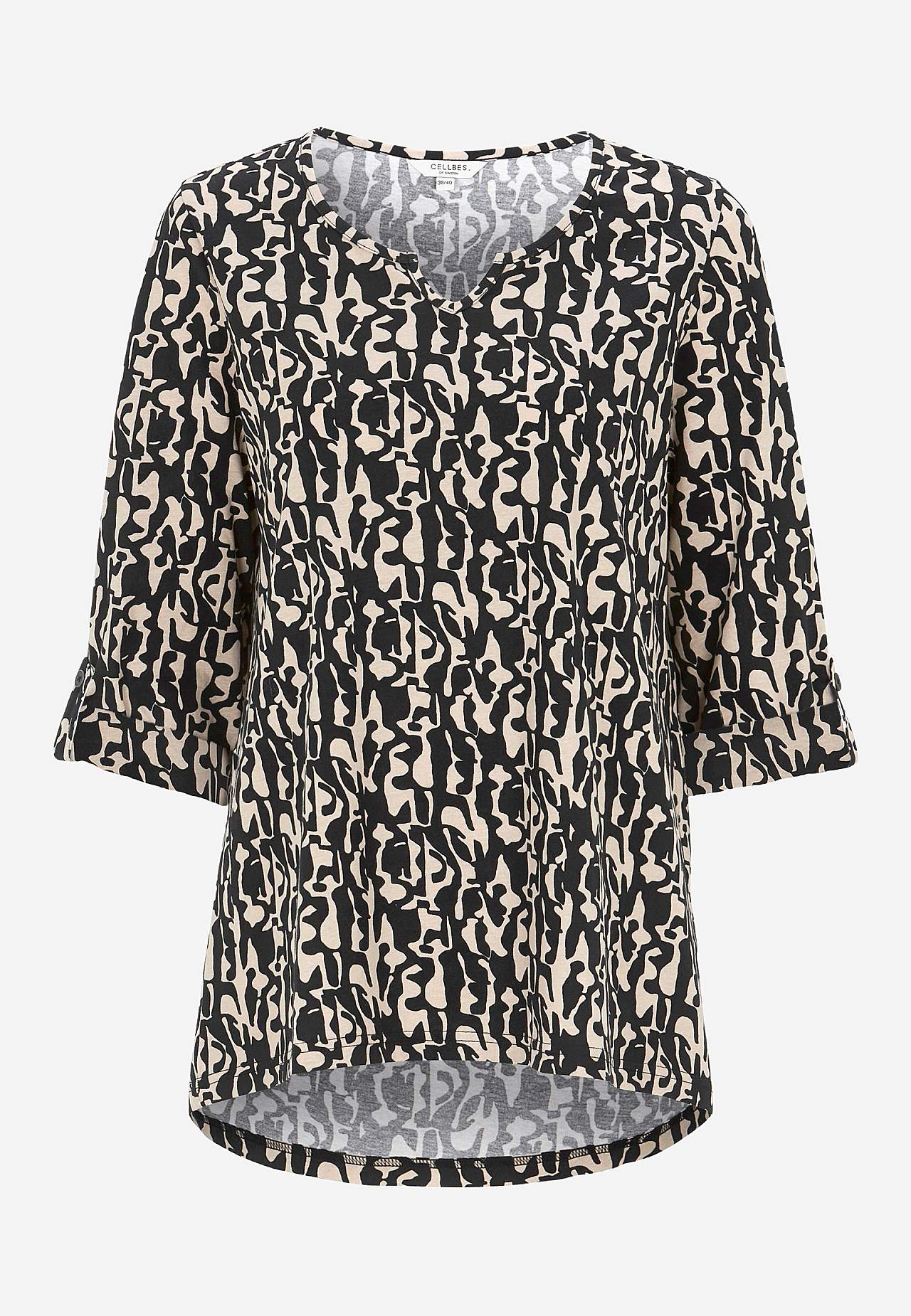 Jersey-topje met 3/4 lengte mouwen