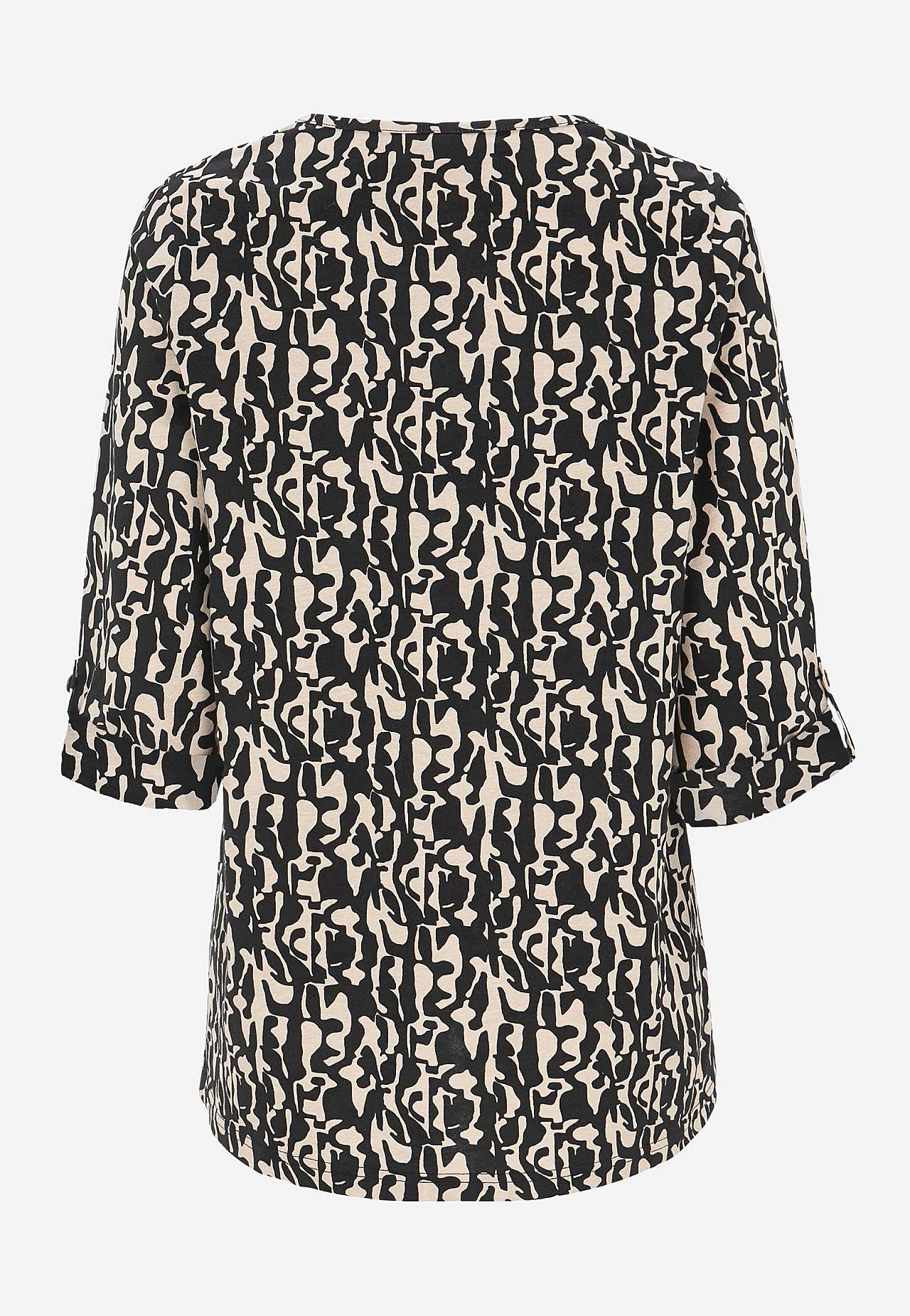 Jersey-topje met 3/4 lengte mouwen