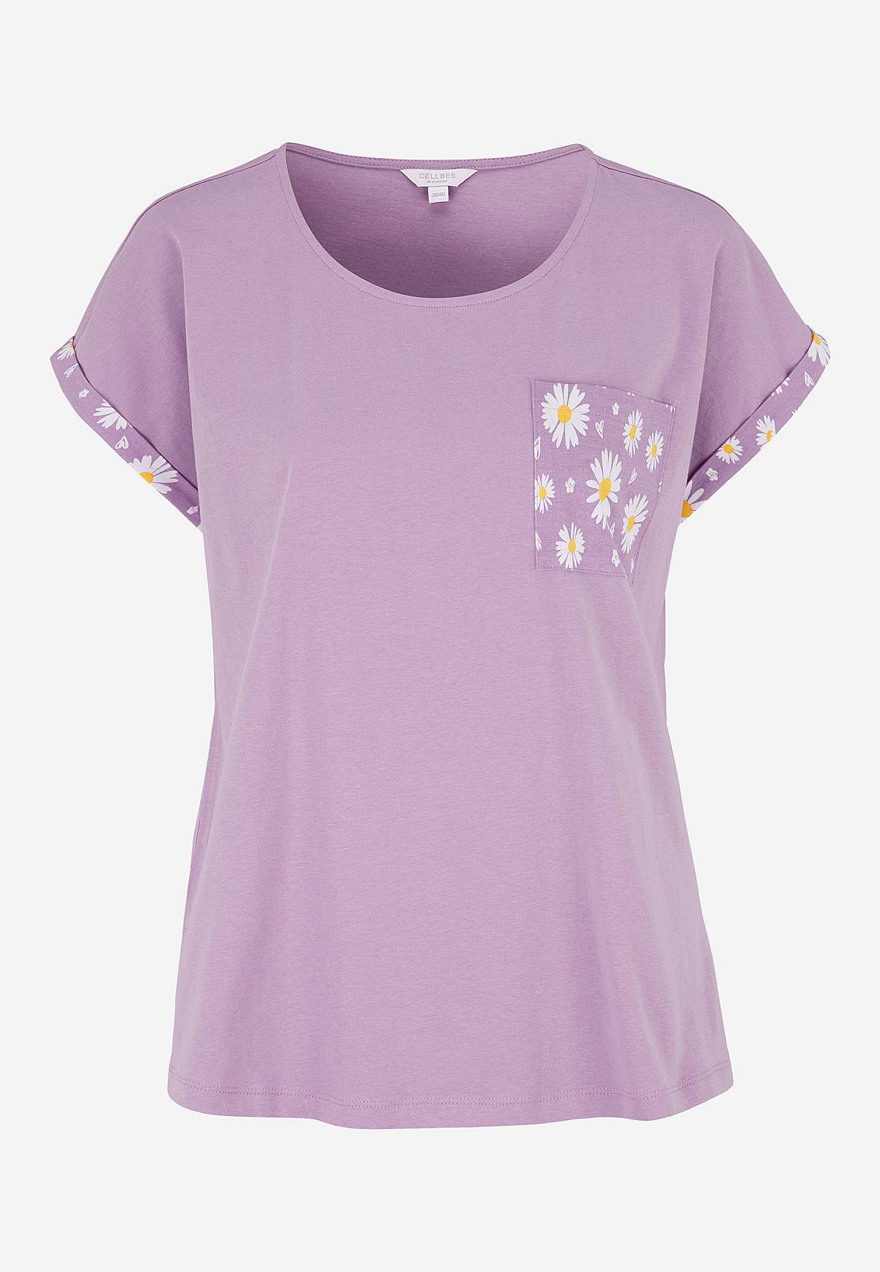 Tweedelige pyjama met eenkleurig bovenste gedeelte