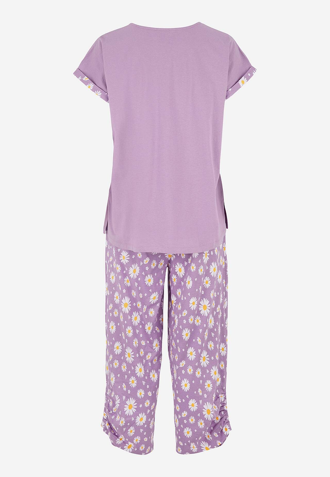 Tweedelige pyjama met eenkleurig bovenste gedeelte